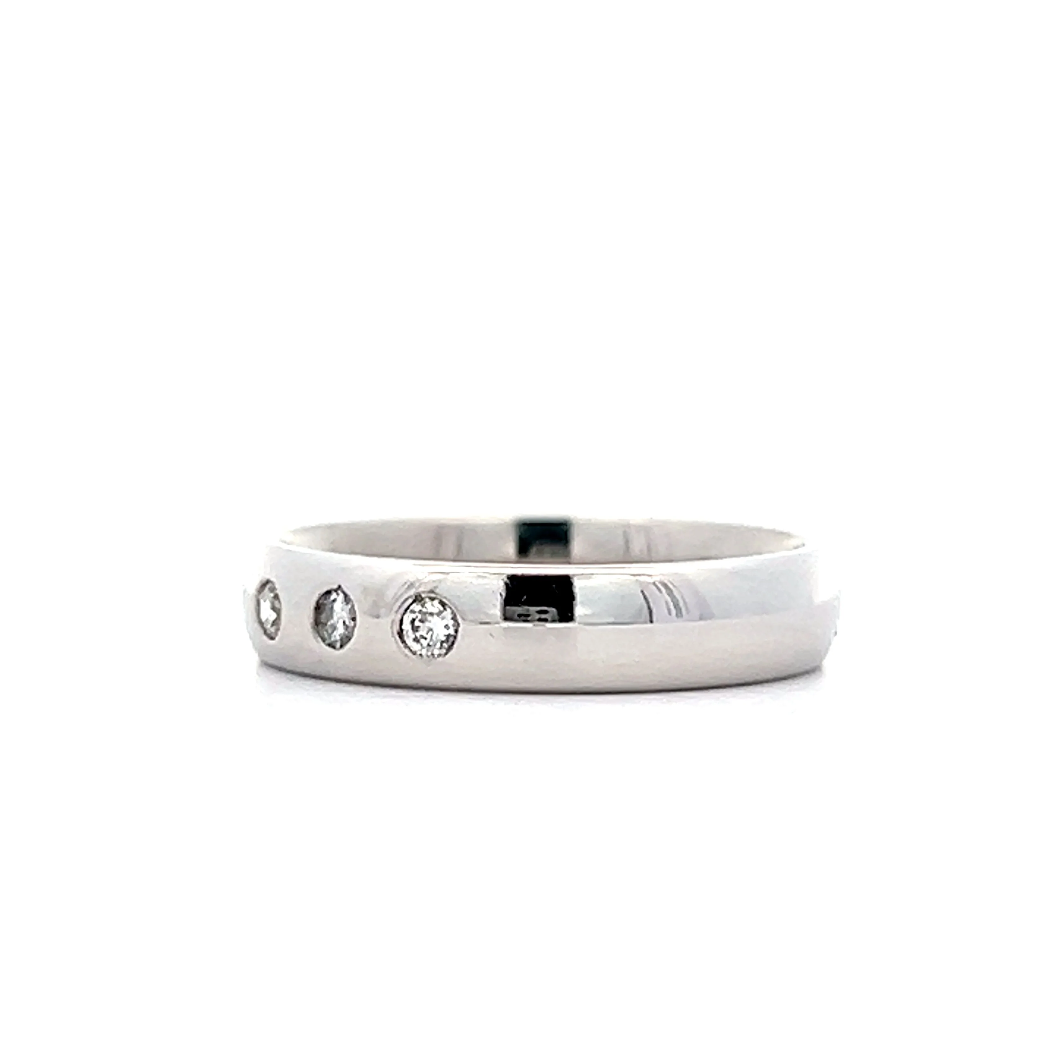 .06 Three Stone Diamond Wedding Band in 14k - Image 2