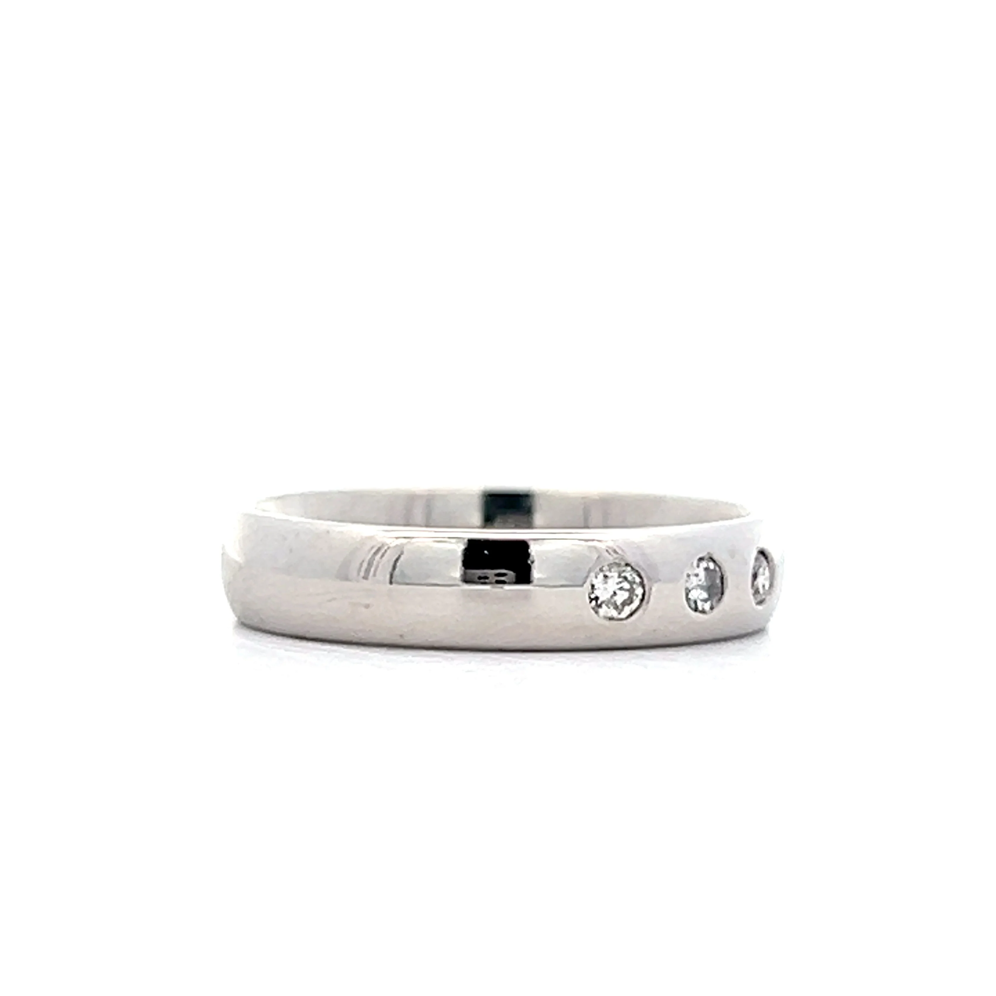 .06 Three Stone Diamond Wedding Band in 14k - Image 3