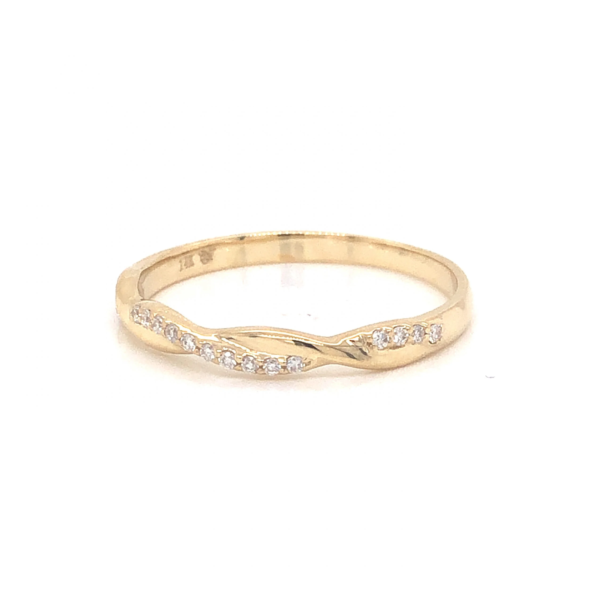 .06 Twisted Diamond Wedding Band in 14k Yellow Gold - Image 2