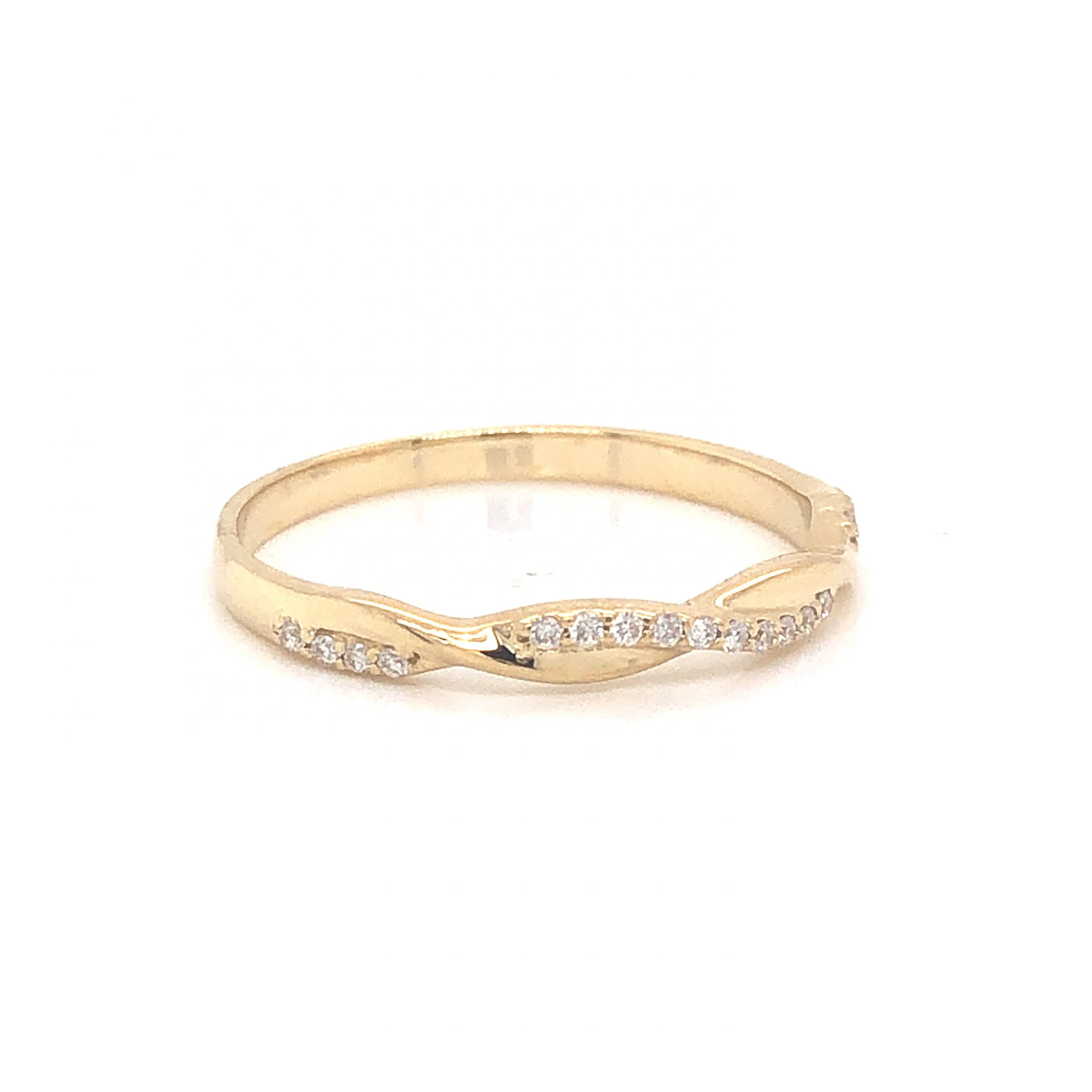 .06 Twisted Diamond Wedding Band in 14k Yellow Gold - Image 3