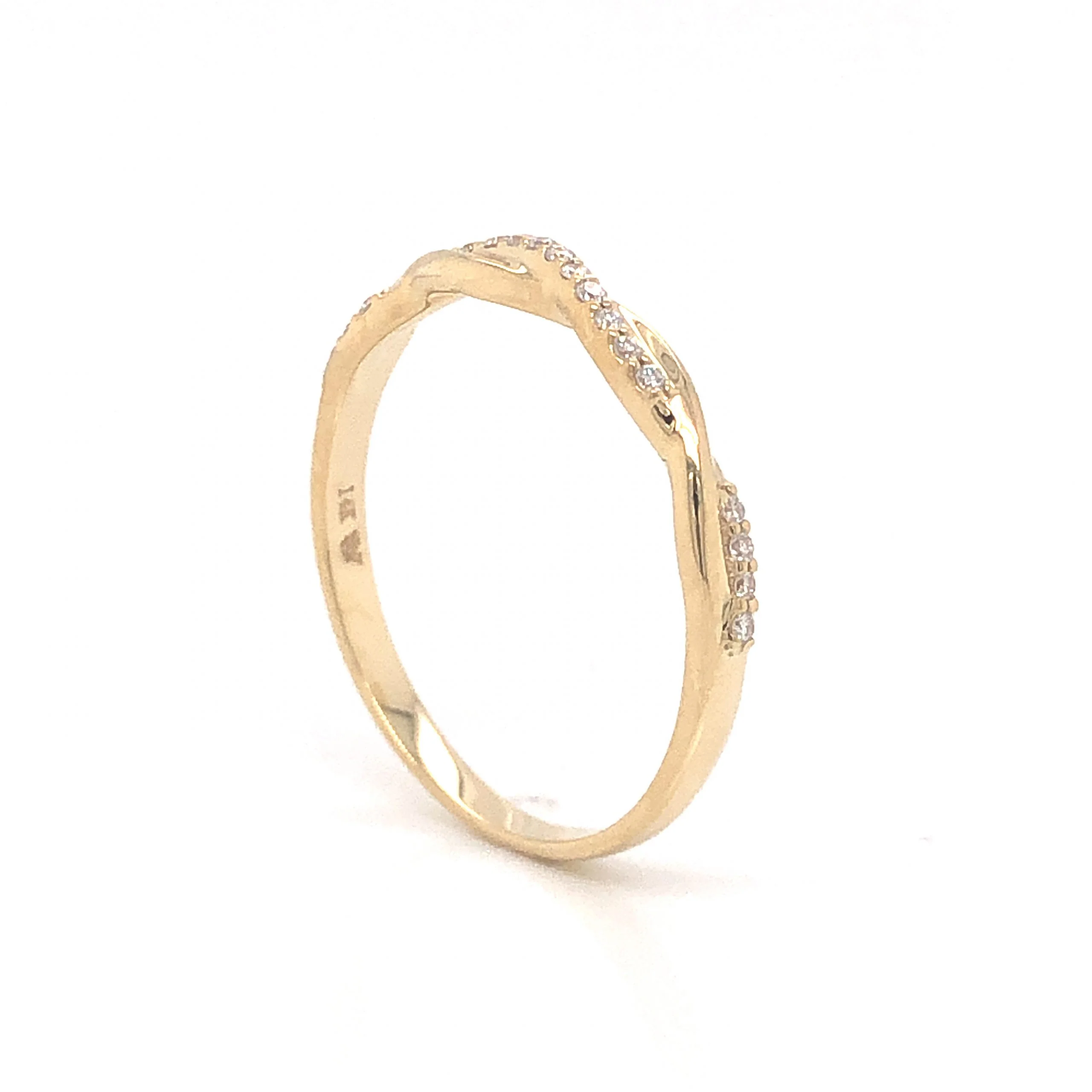 .06 Twisted Diamond Wedding Band in 14k Yellow Gold - Image 4