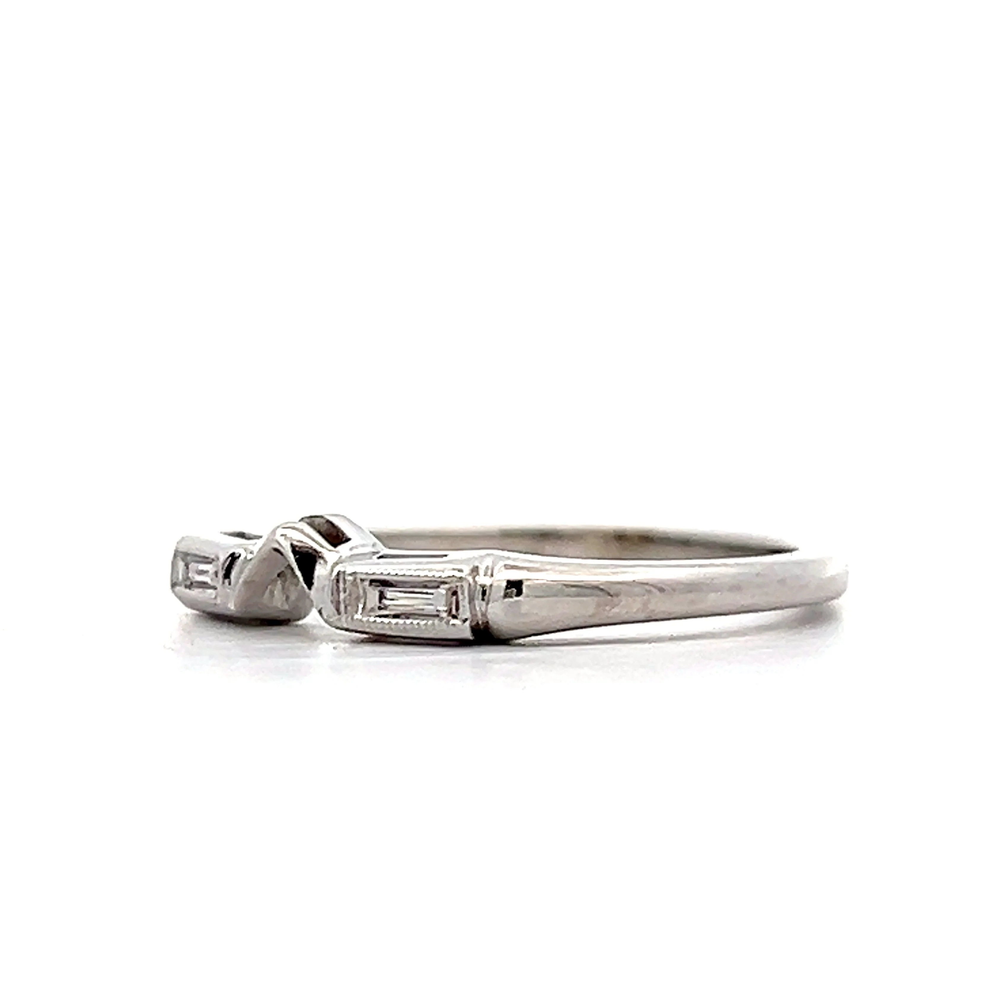 .06 V Notched Diamond Wedding Band in 14k - Image 2