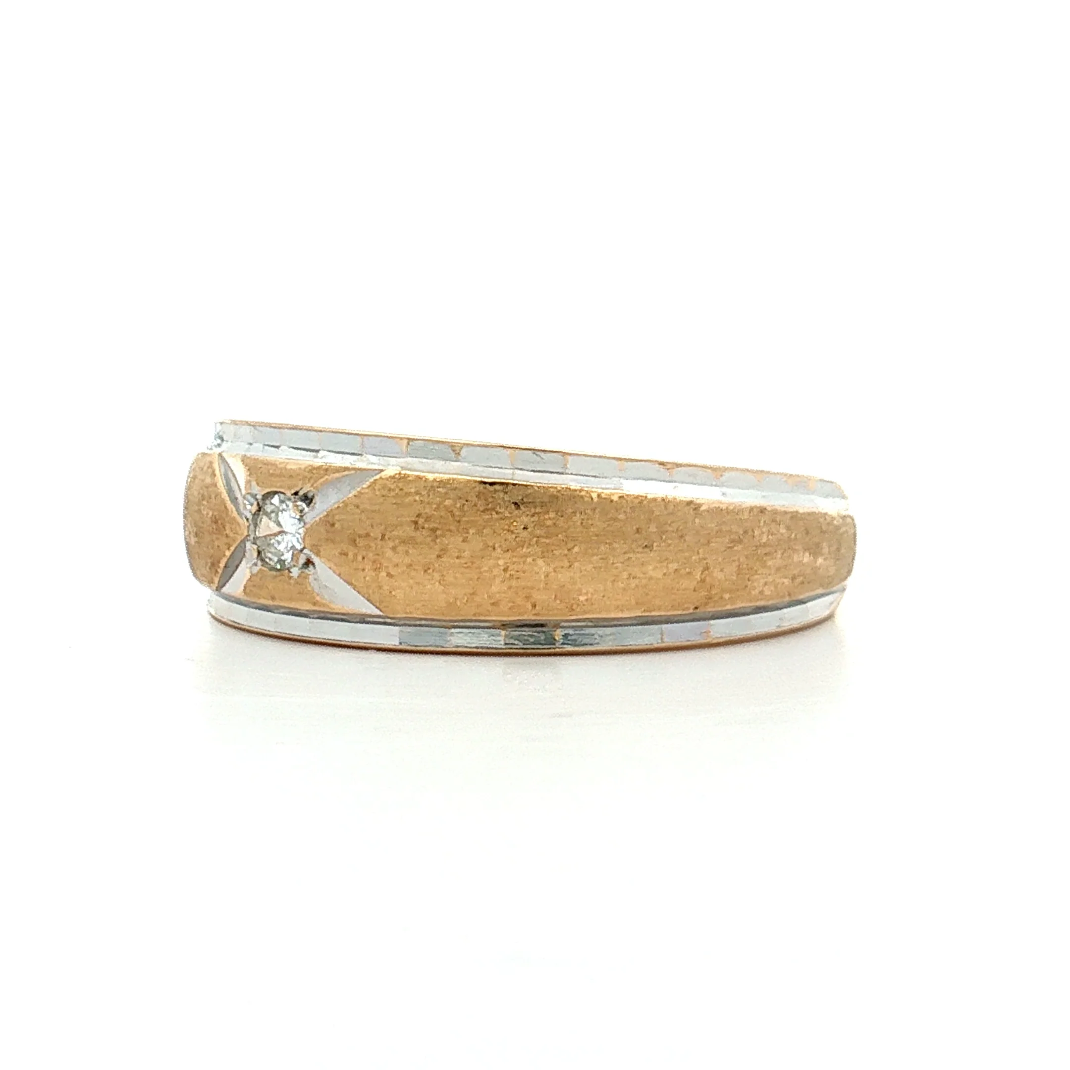 .06 Vintage Mid-Century Diamond Ring Two-Tone 14k - Image 2