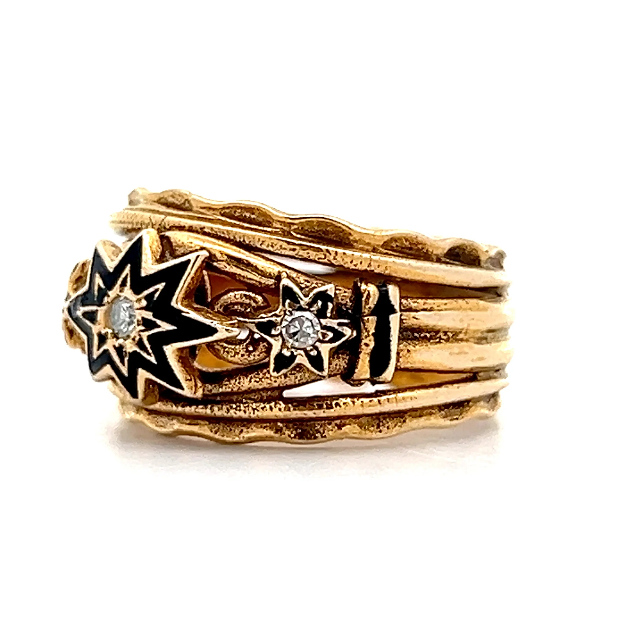 .07 Antique Victorian Diamond & Enamel Cocktail Ring - Image 2