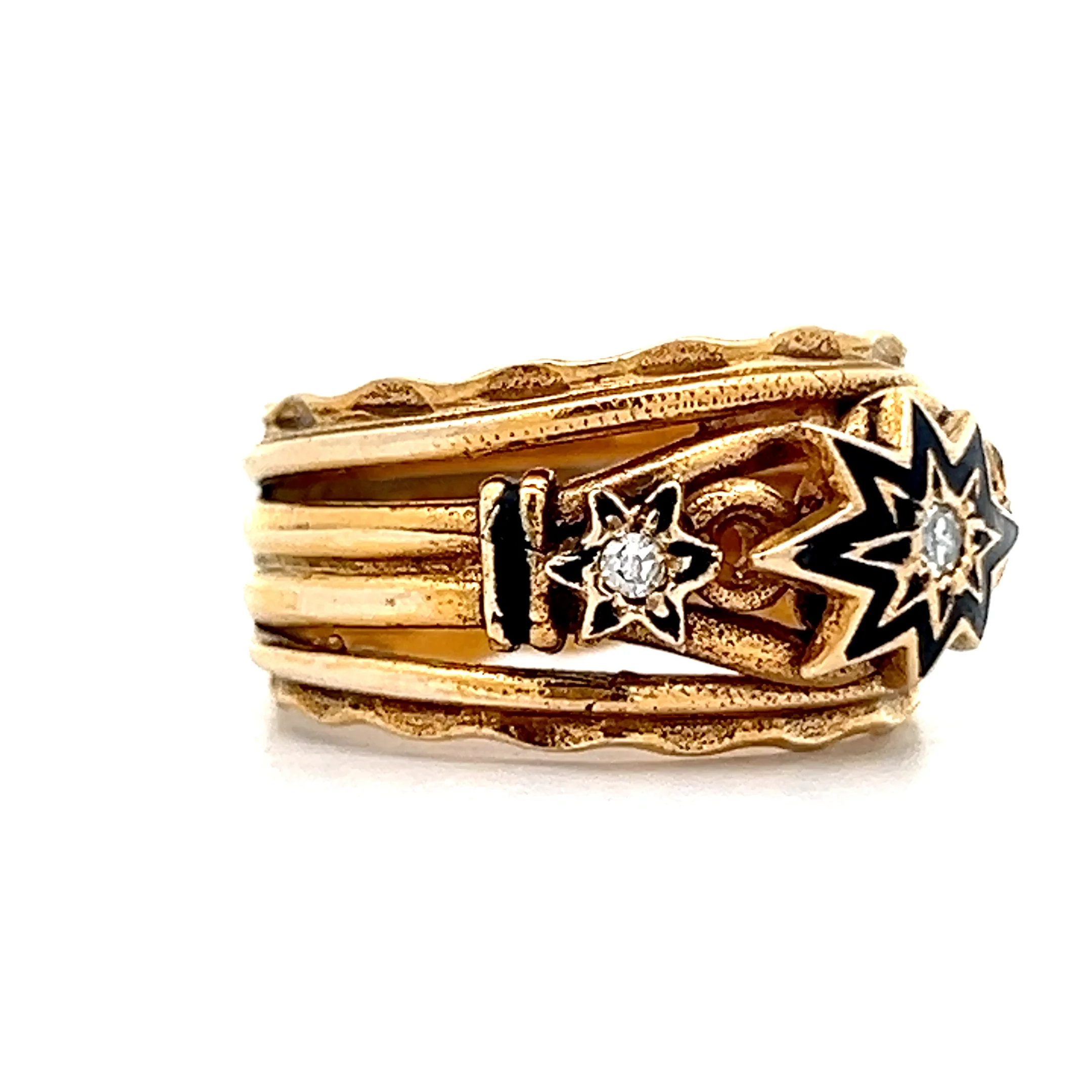 .07 Antique Victorian Diamond & Enamel Cocktail Ring - Image 3