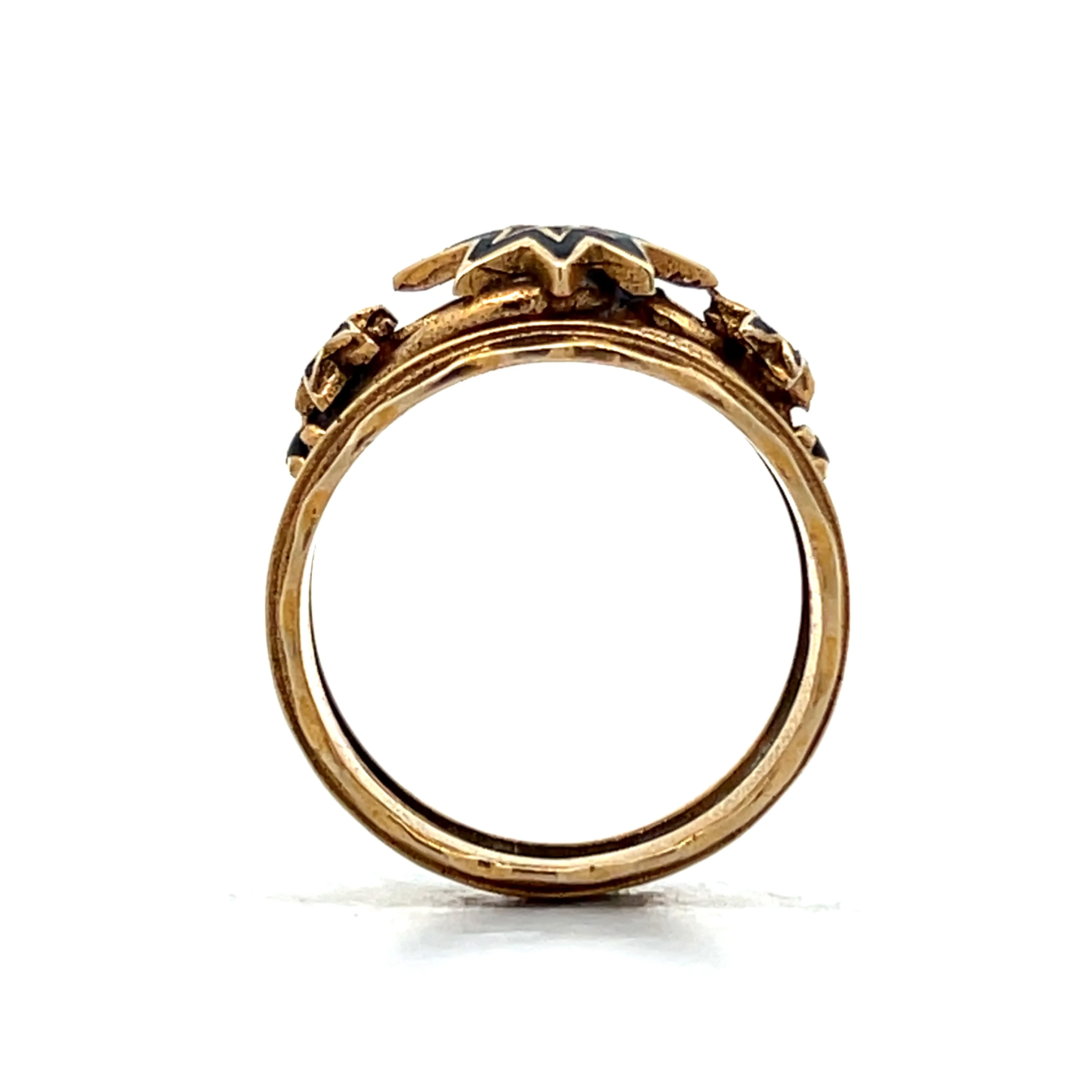 .07 Antique Victorian Diamond & Enamel Cocktail Ring - Image 4