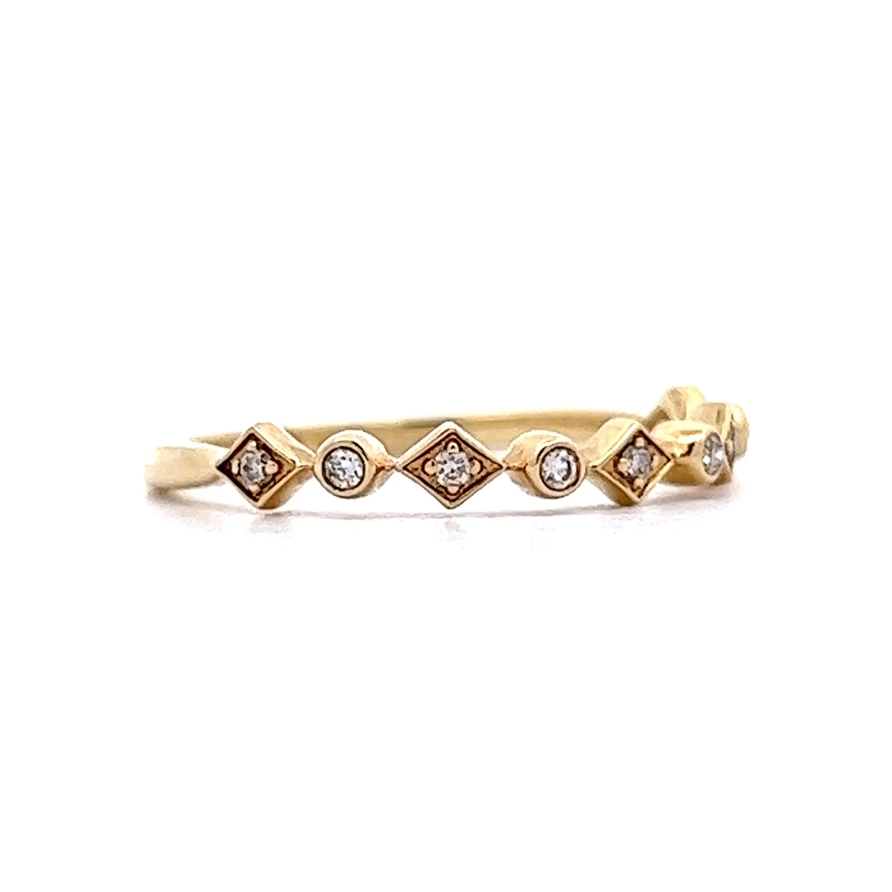 .07 Diamond Half-Eternity Band in 14k Yellow Gold - Image 3