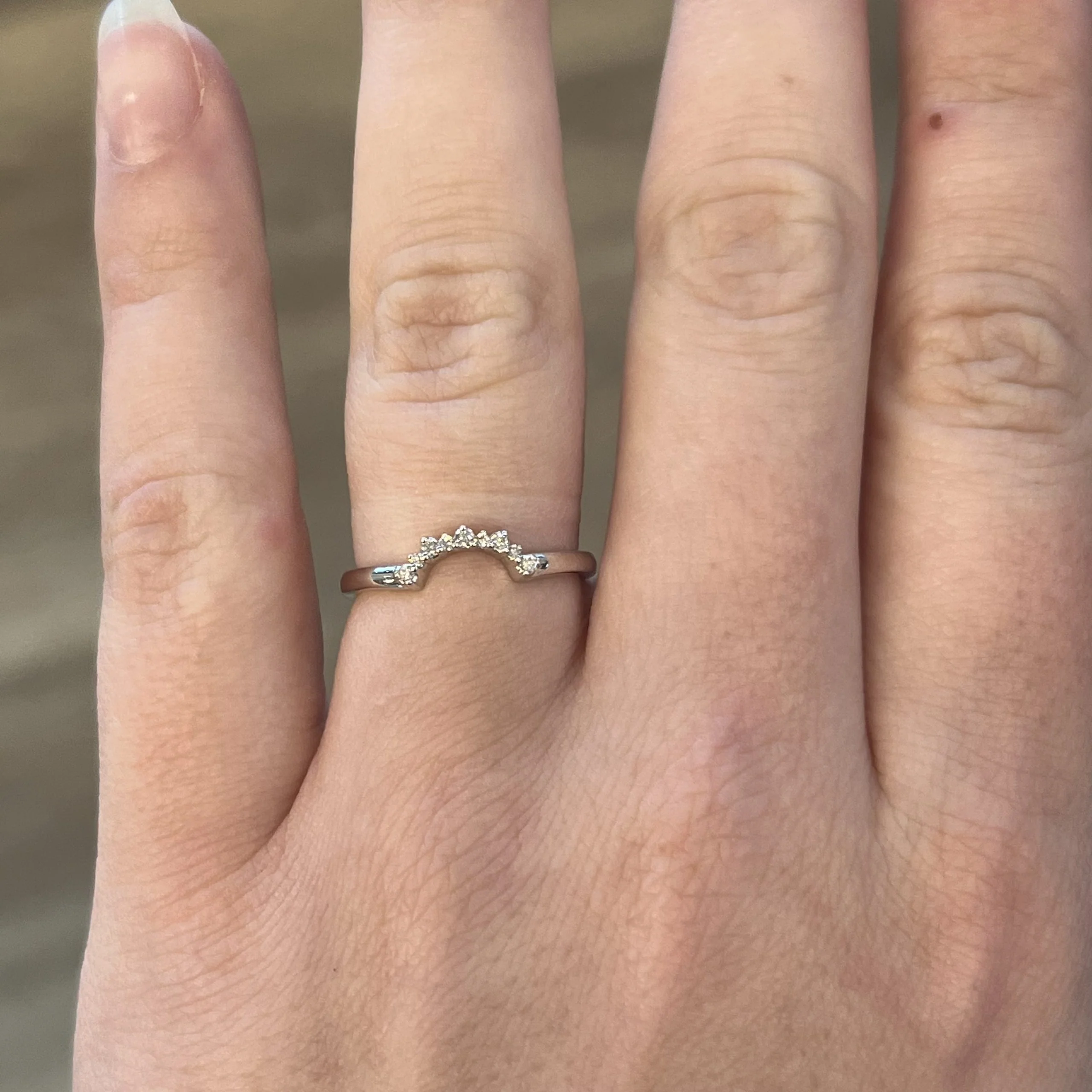 .07 Diamond Tiara Wedding Band in 14k White Gold - Image 6