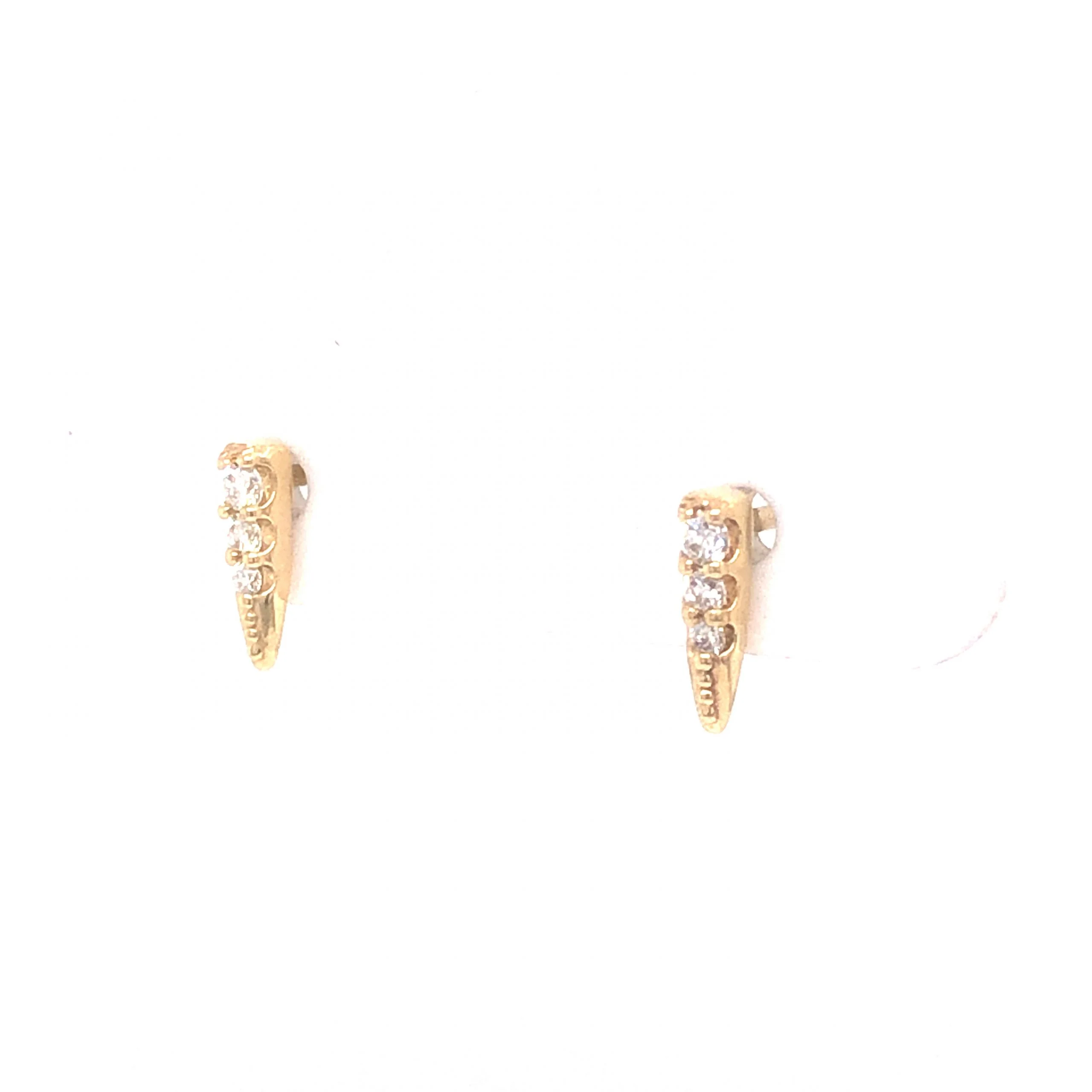 .07 Tapered Diamond Stud Earrings in 14K Yellow Gold - Image 2