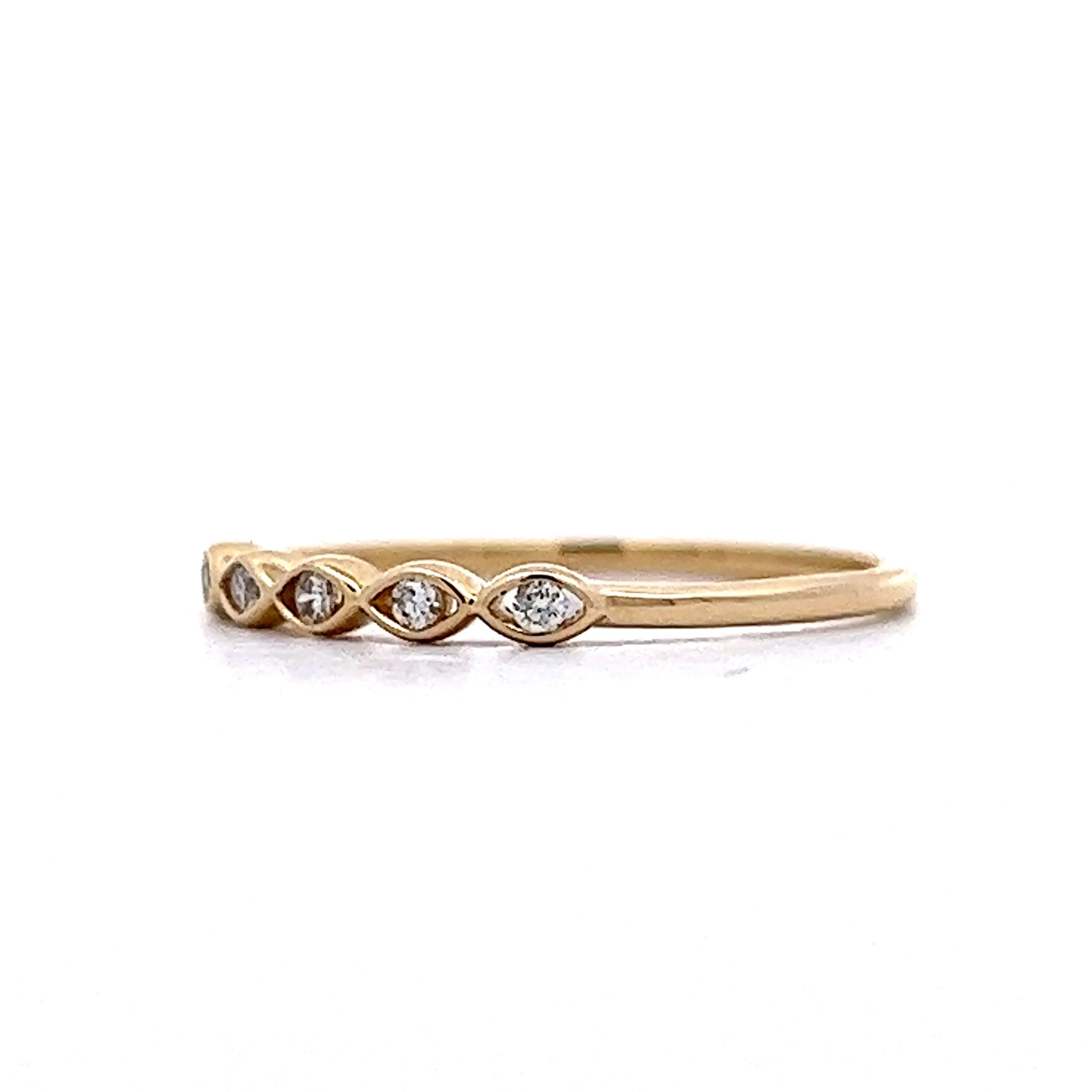 Bezel Set Diamond Wedding Band in 10k Yellow Gold - Image 2