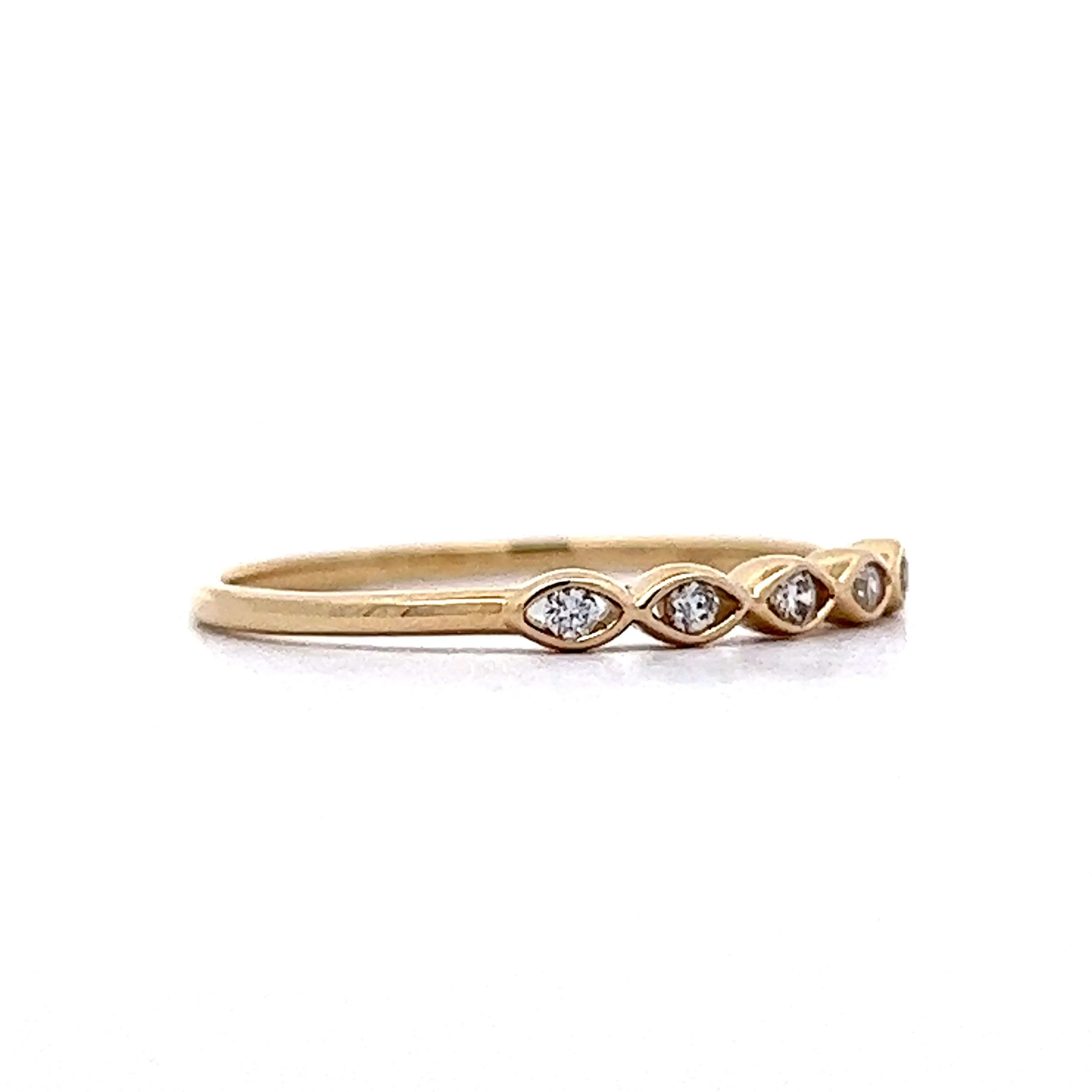 Bezel Set Diamond Wedding Band in 10k Yellow Gold - Image 3