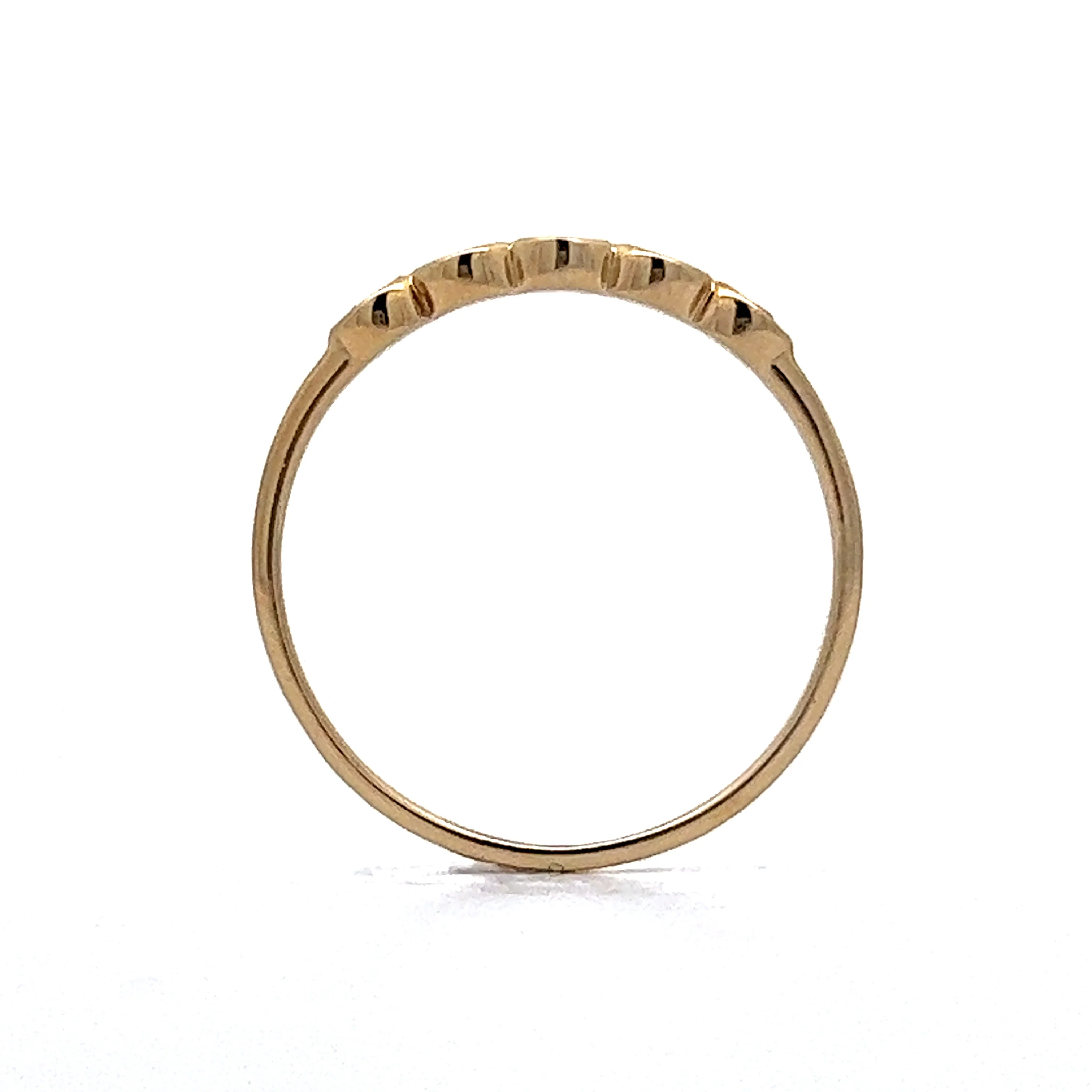 Bezel Set Diamond Wedding Band in 10k Yellow Gold - Image 4