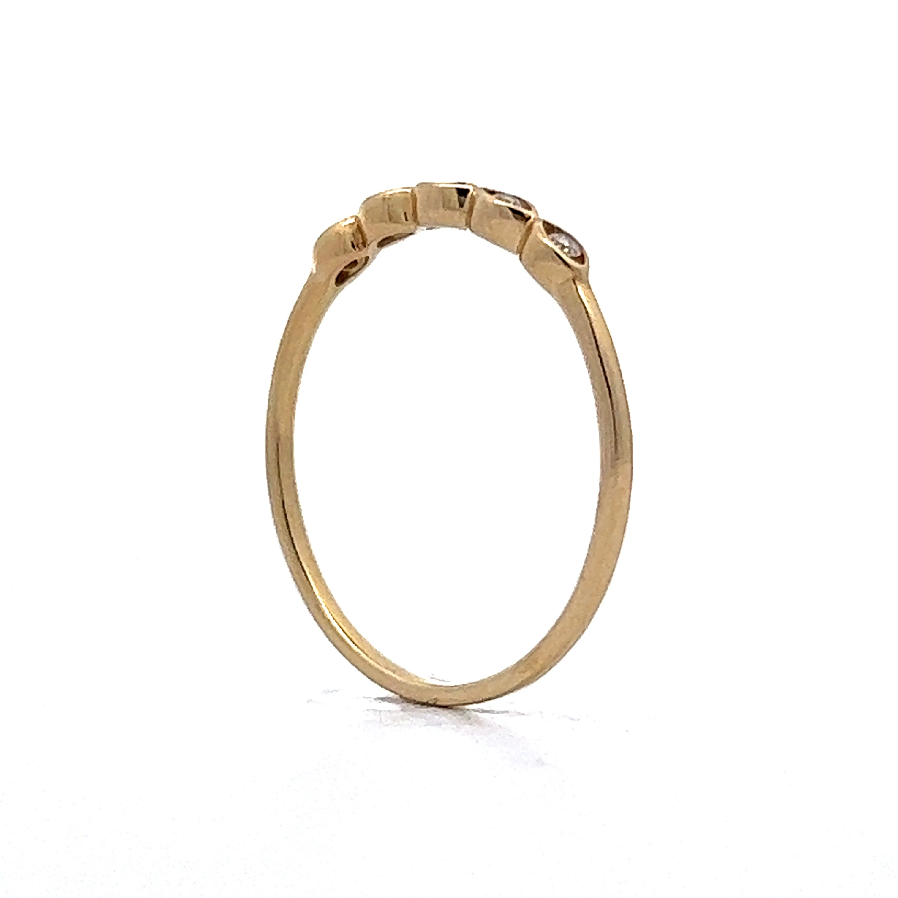 Bezel Set Diamond Wedding Band in 10k Yellow Gold - Image 5