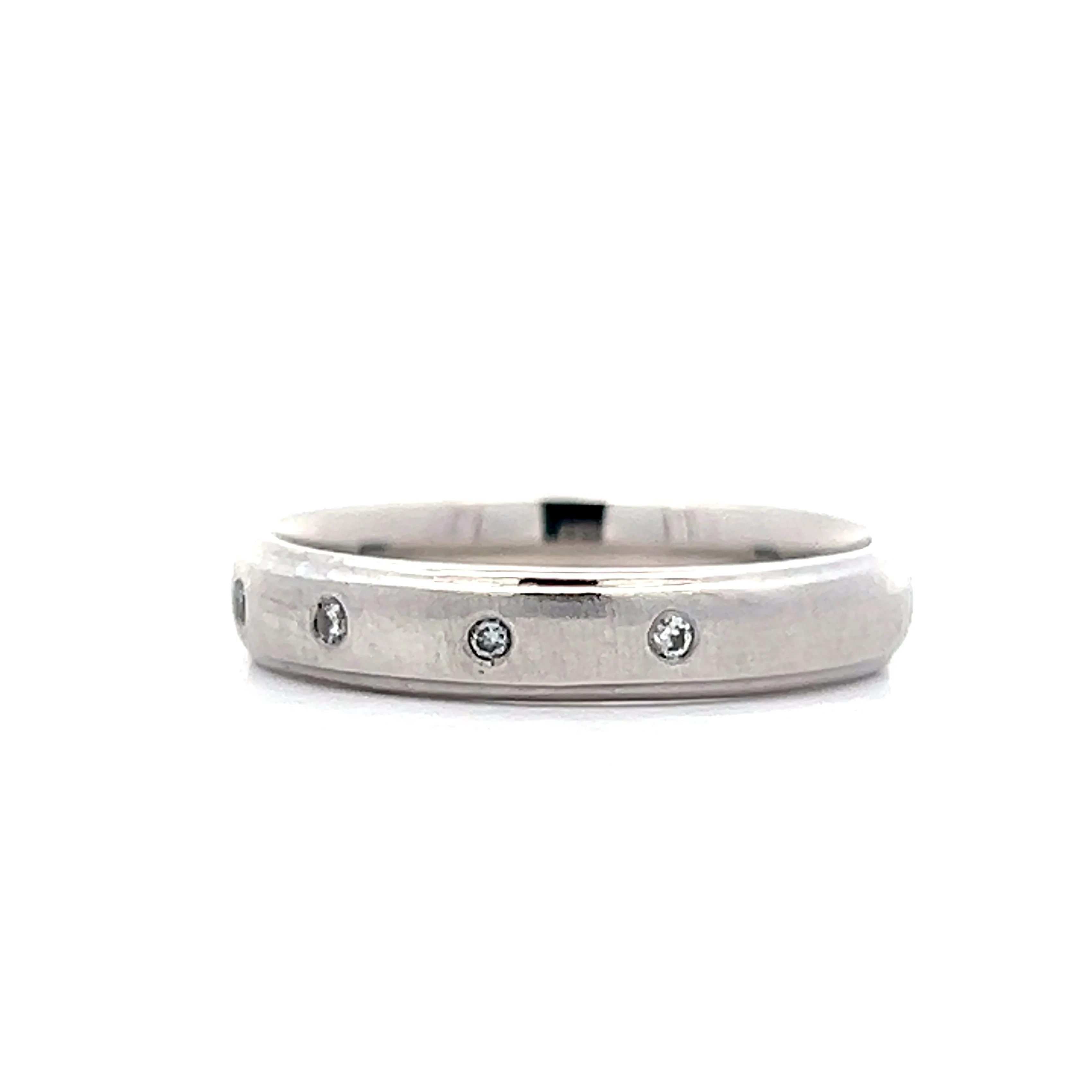 .075 Five Stone Wedding Band in 14k White Gold - Image 2