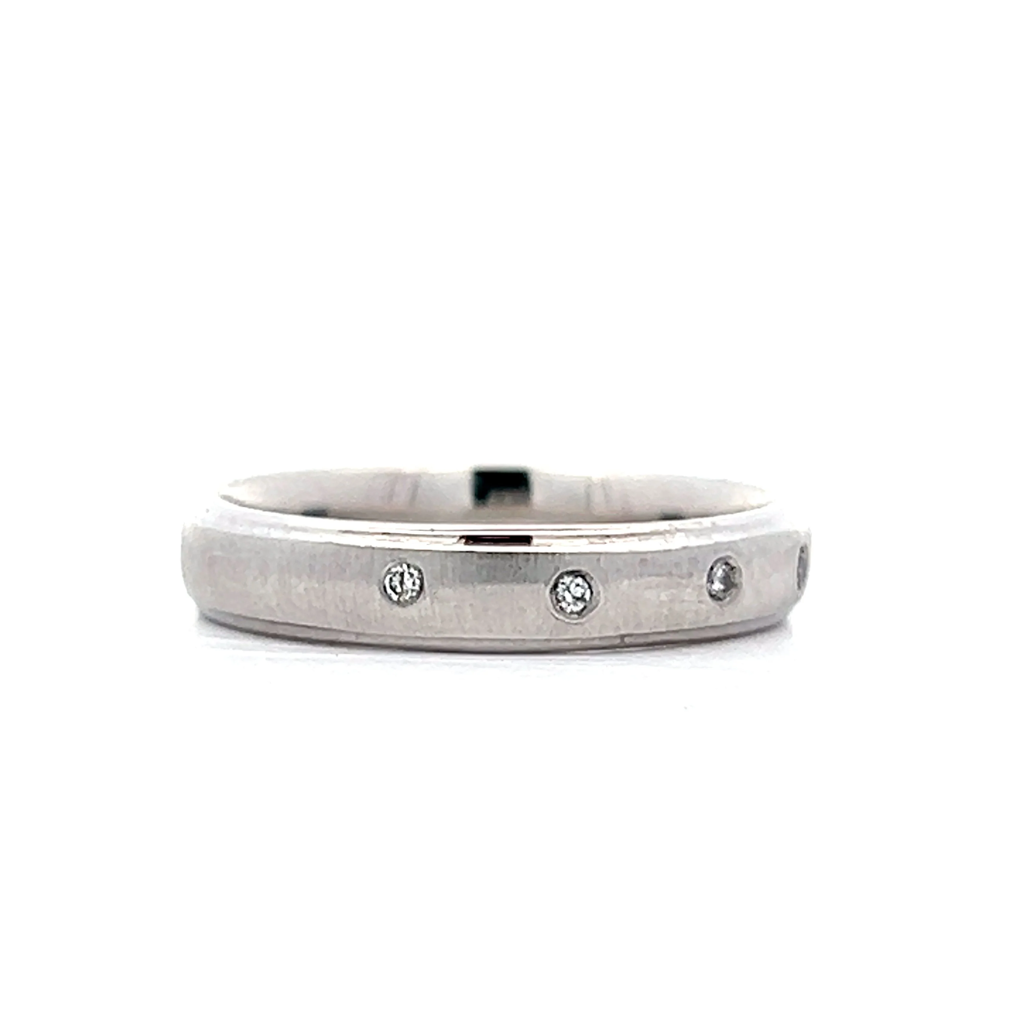 .075 Five Stone Wedding Band in 14k White Gold - Image 3