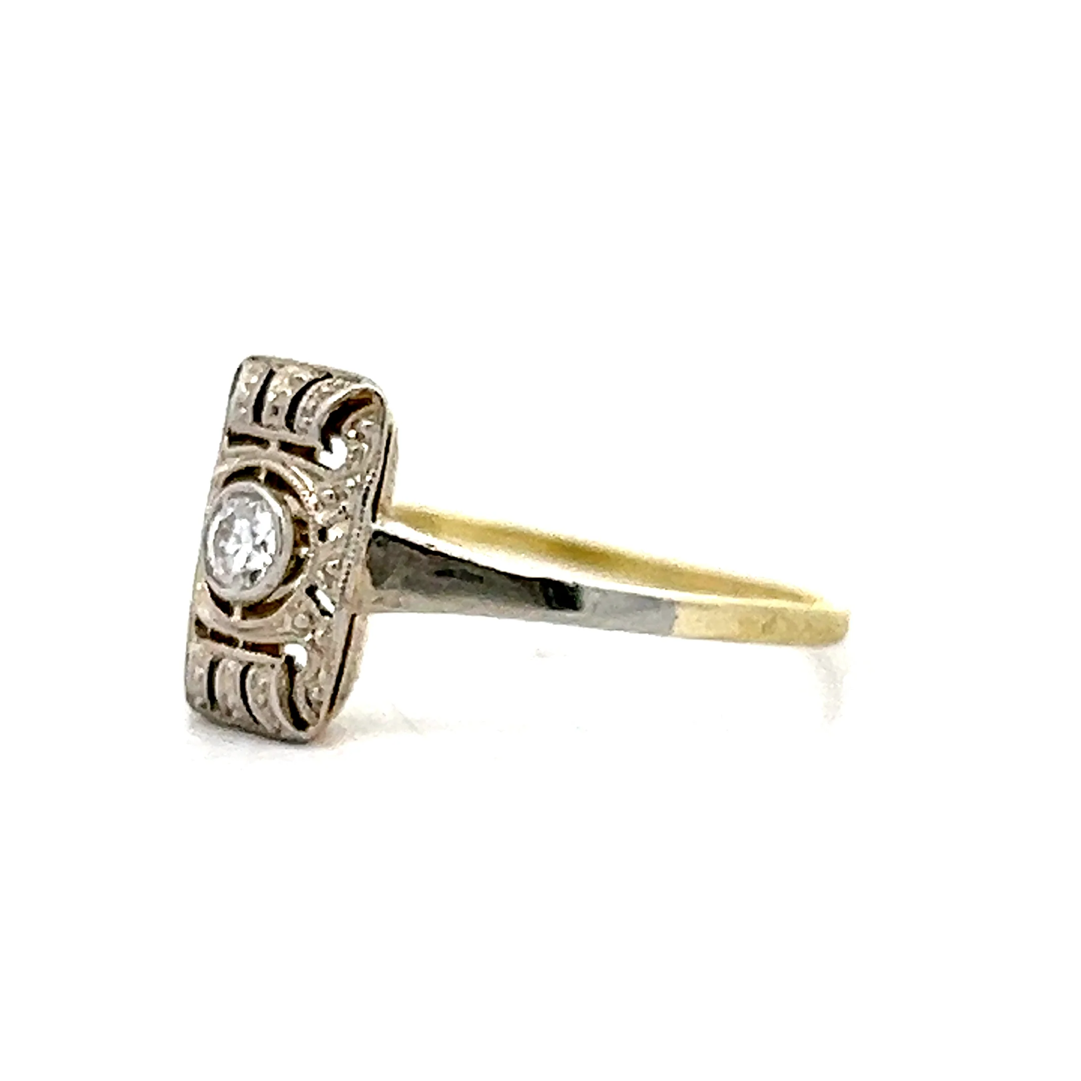 .08 Antique Art Deco Diamond Cocktail Ring in 14k - Image 2