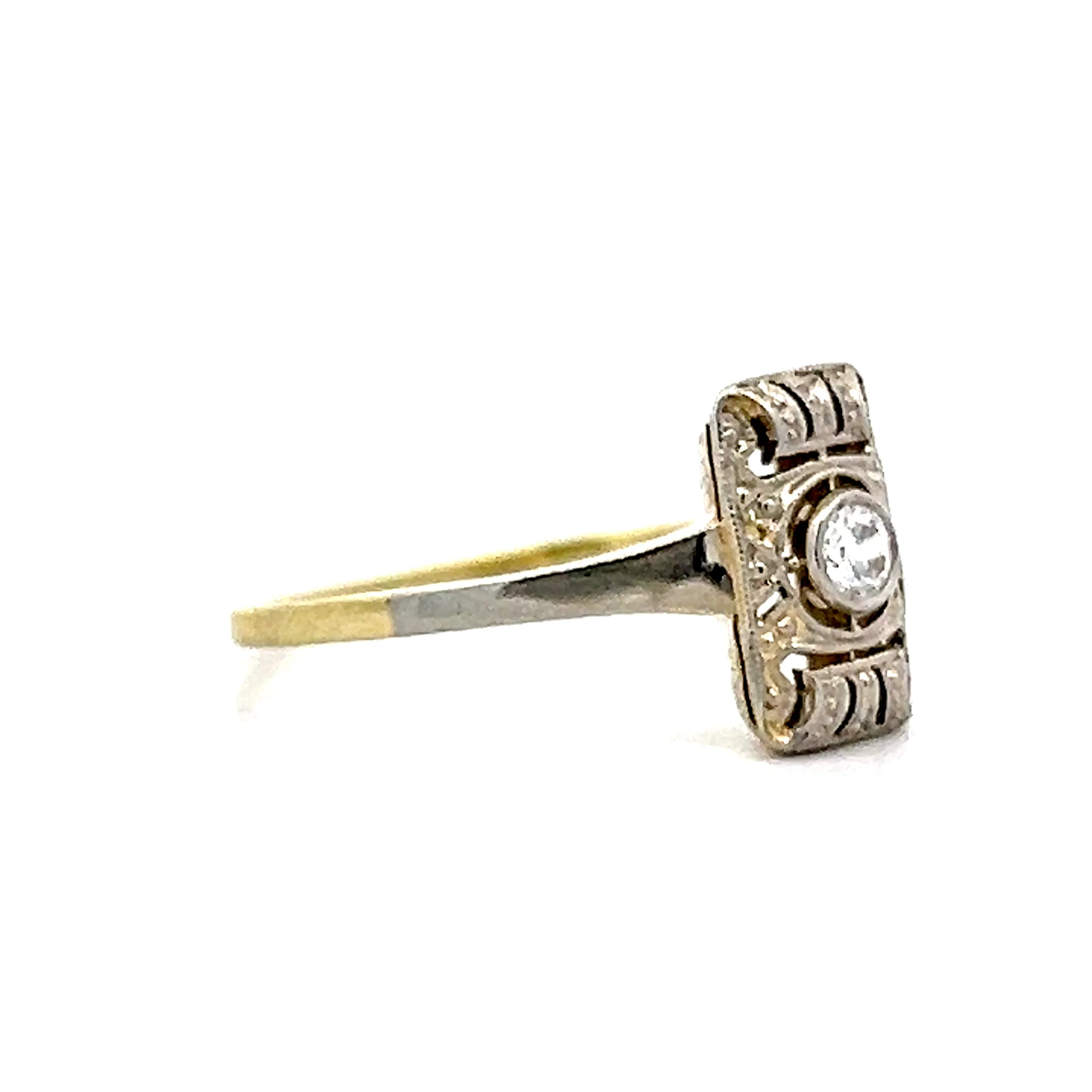 .08 Antique Art Deco Diamond Cocktail Ring in 14k - Image 3