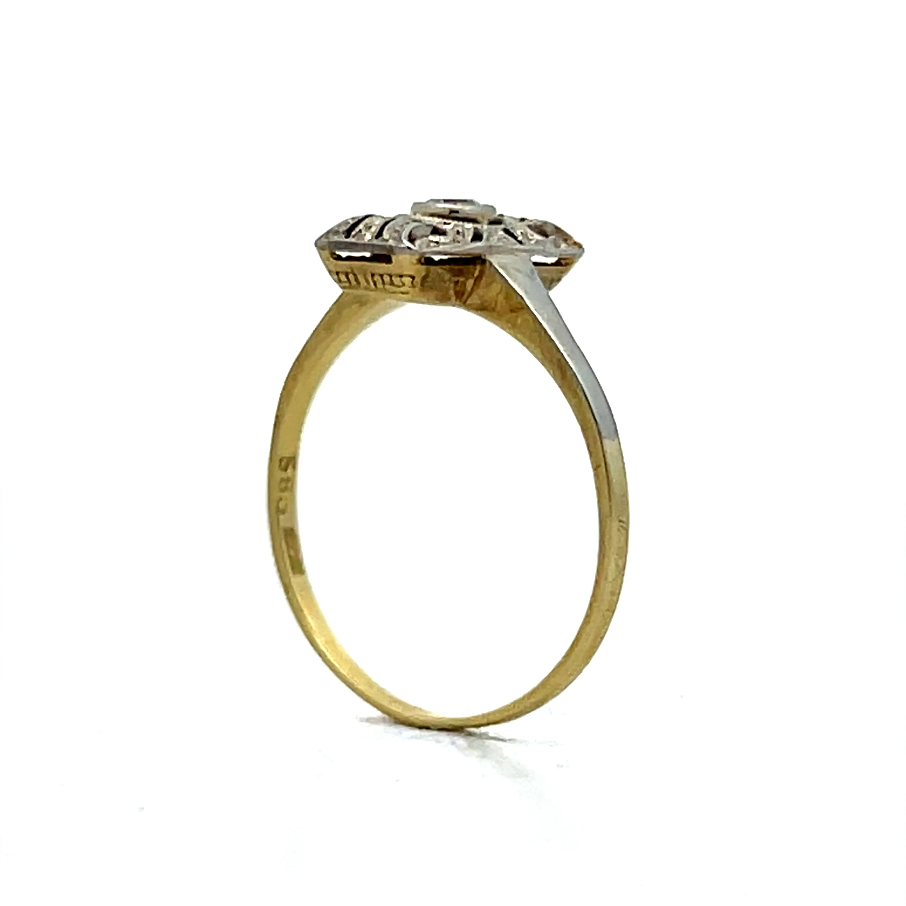 .08 Antique Art Deco Diamond Cocktail Ring in 14k - Image 5
