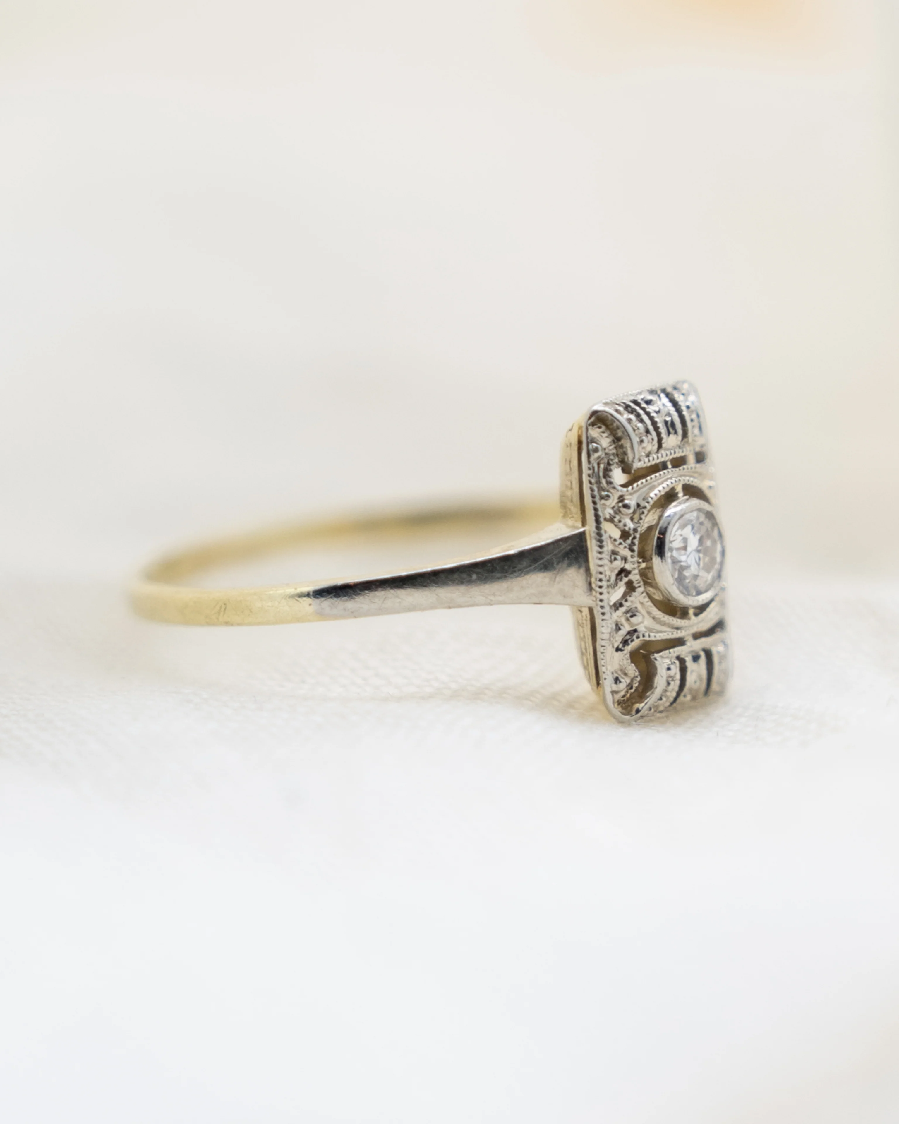 .08 Antique Art Deco Diamond Cocktail Ring in 14k - Image 7