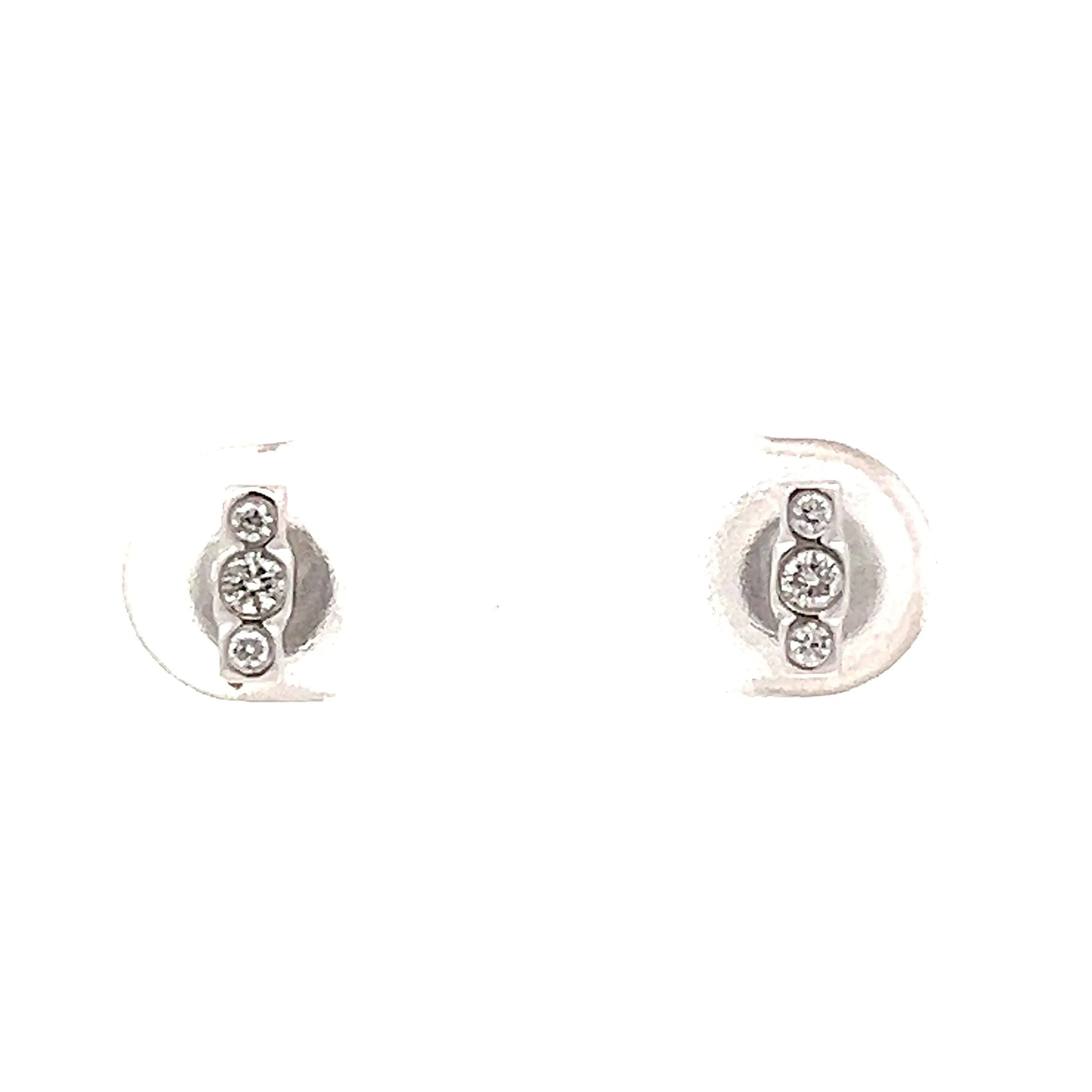 .08 Diamond Bar Stud Earrings in 18k White Gold