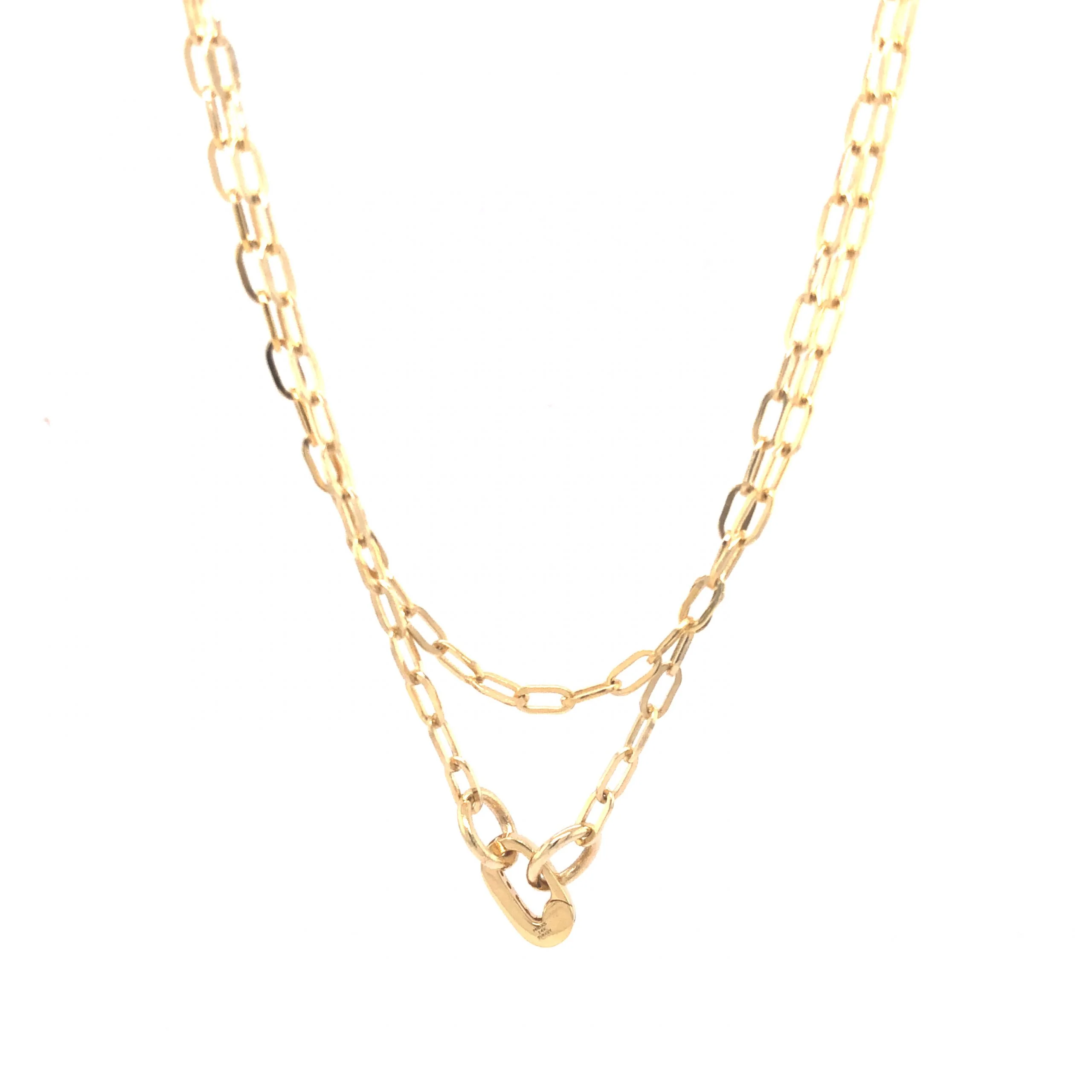 .08 Diamond Clasp Necklace in 14K Yellow Gold