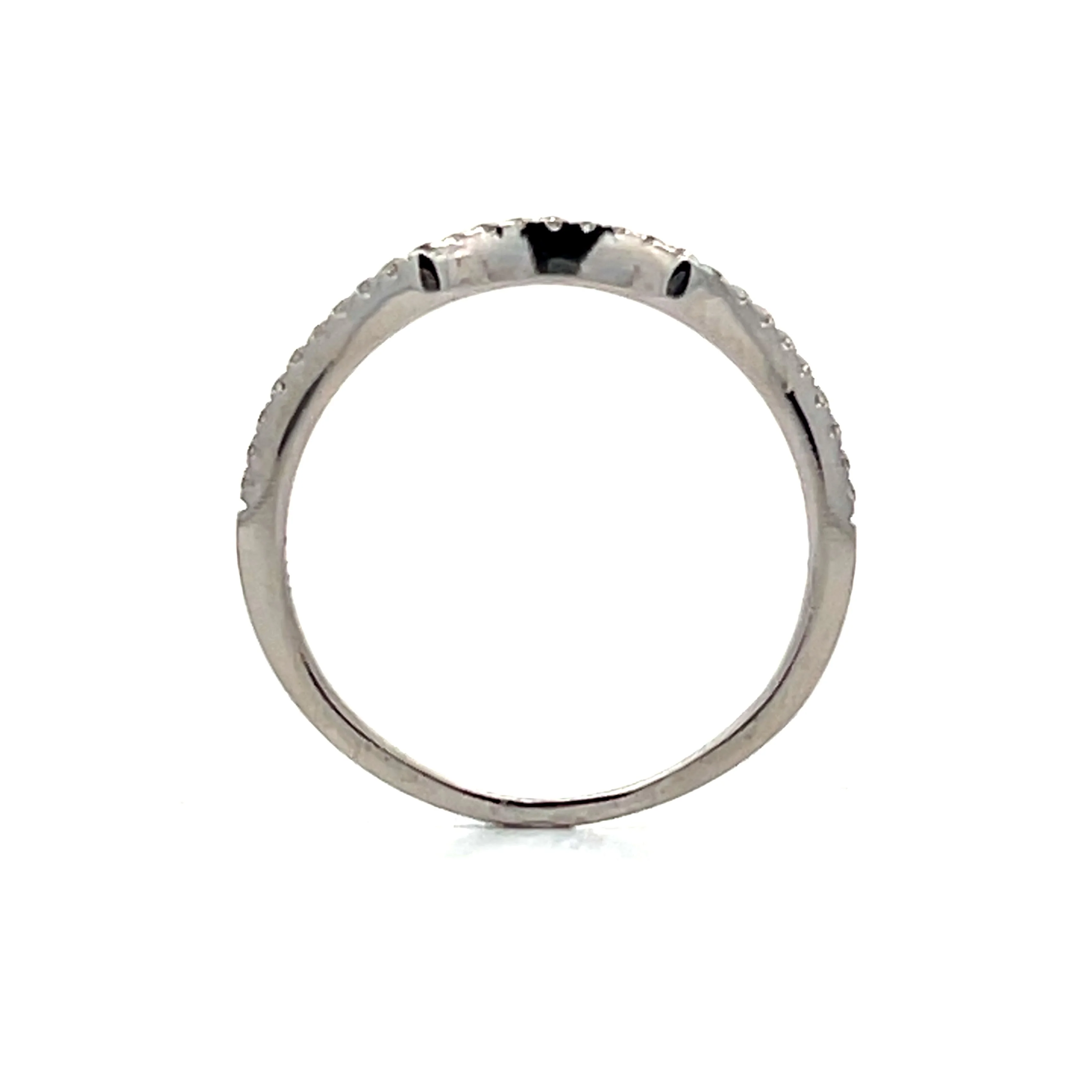 .08 Diamond Contour Wedding Band in 14k White Gold - Image 4