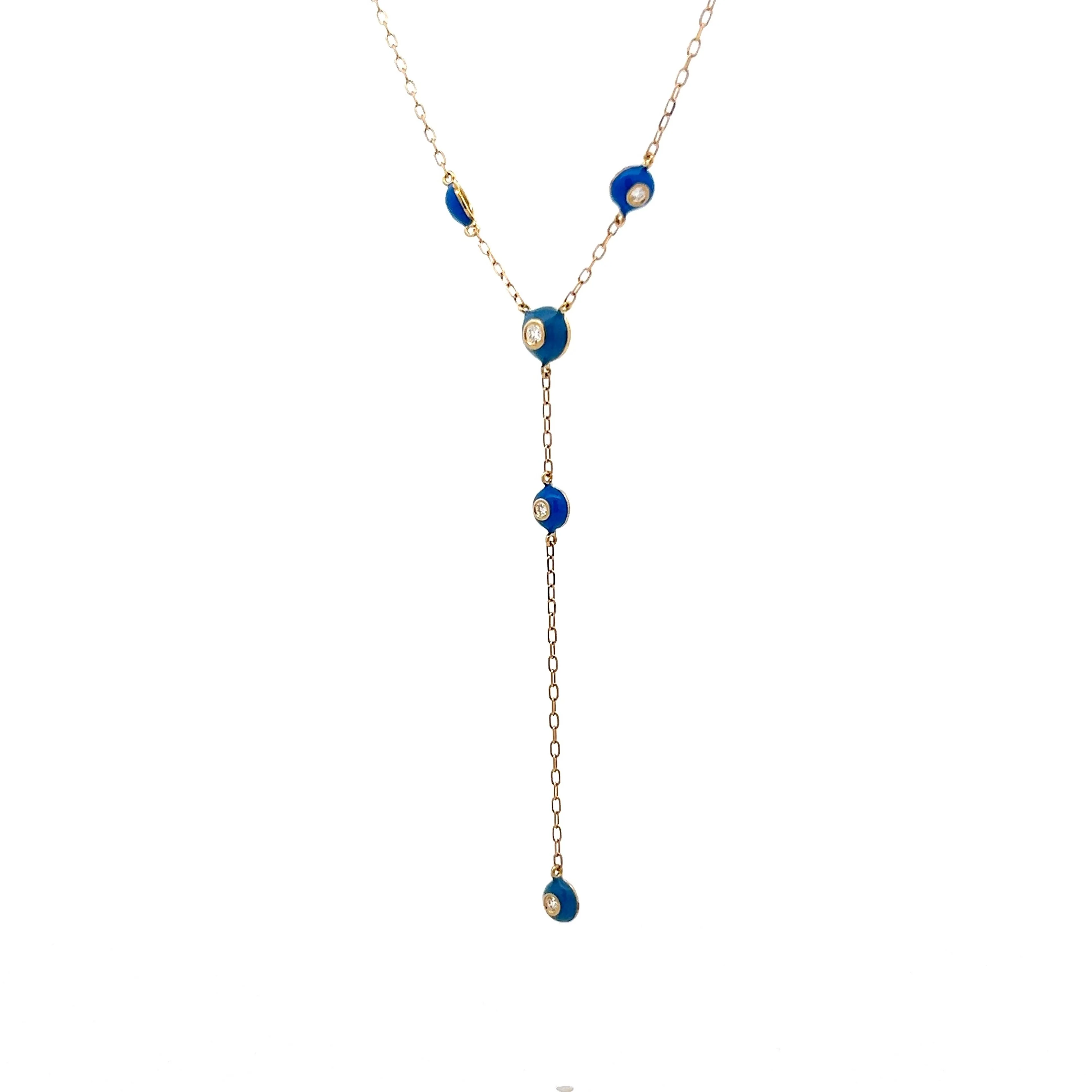 .08 Diamond Lariat Necklace in 18k Yellow Gold - Image 2