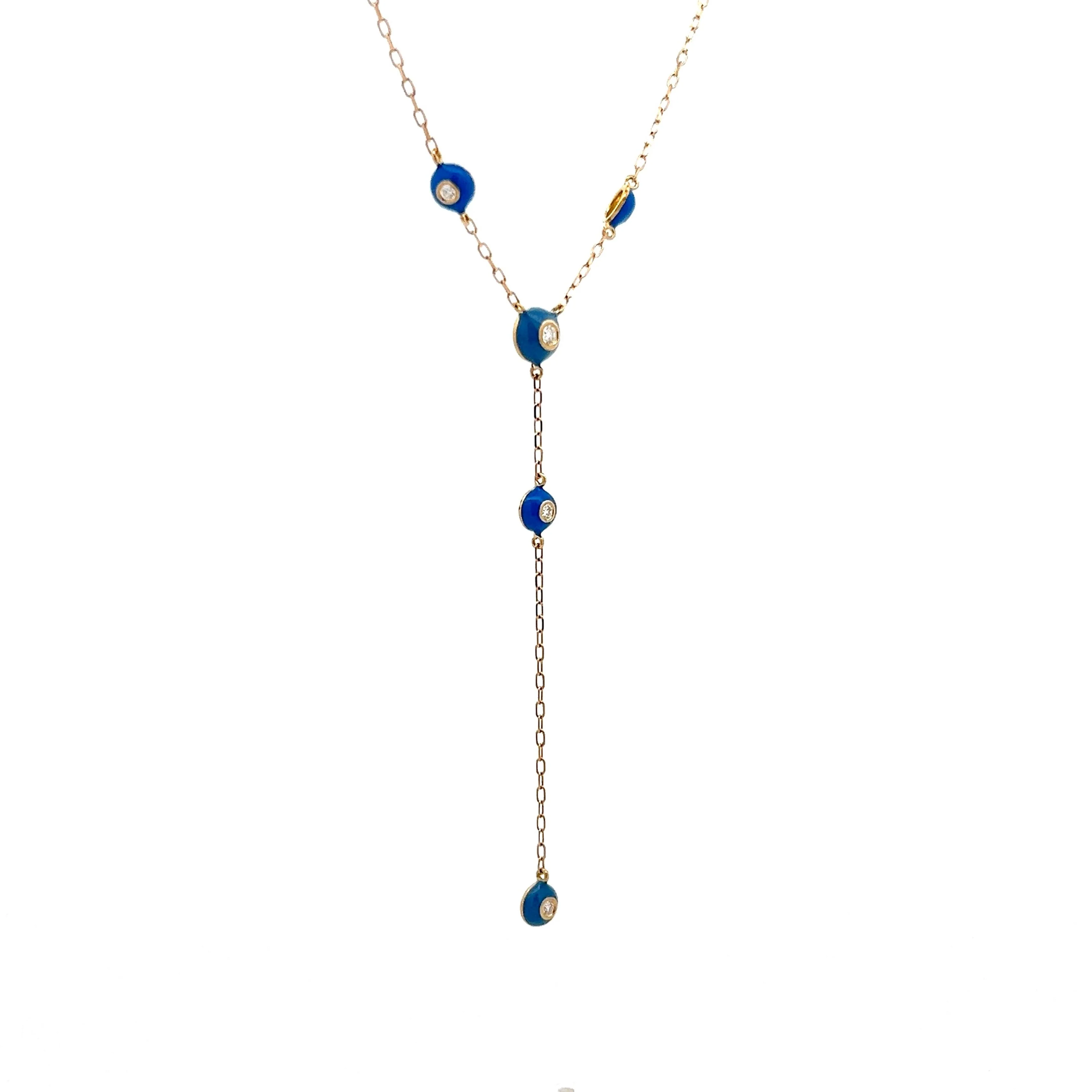 .08 Diamond Lariat Necklace in 18k Yellow Gold - Image 3