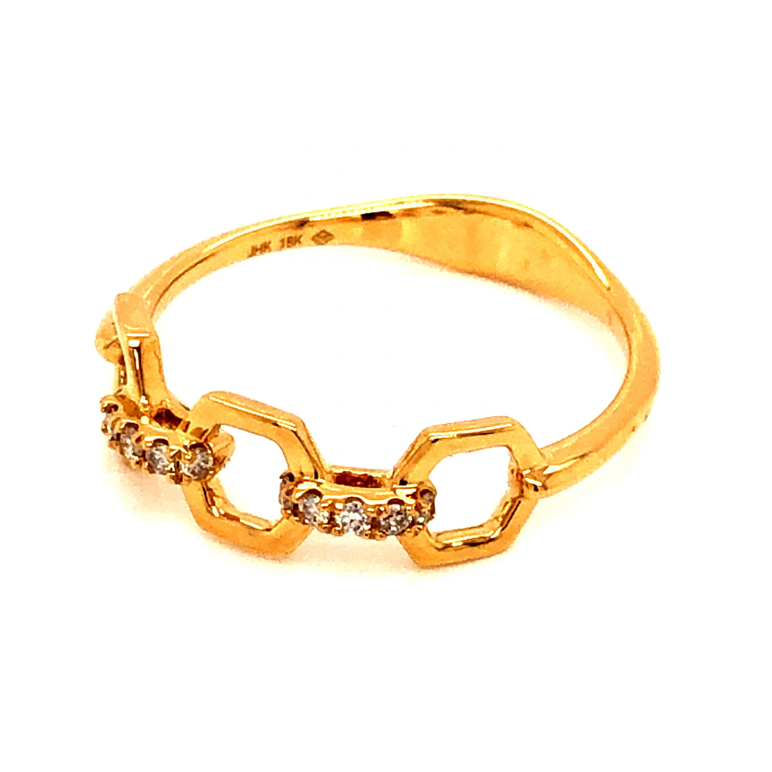 .08 Diamond Link Stacking Band in 18k Yellow Gold - Image 3