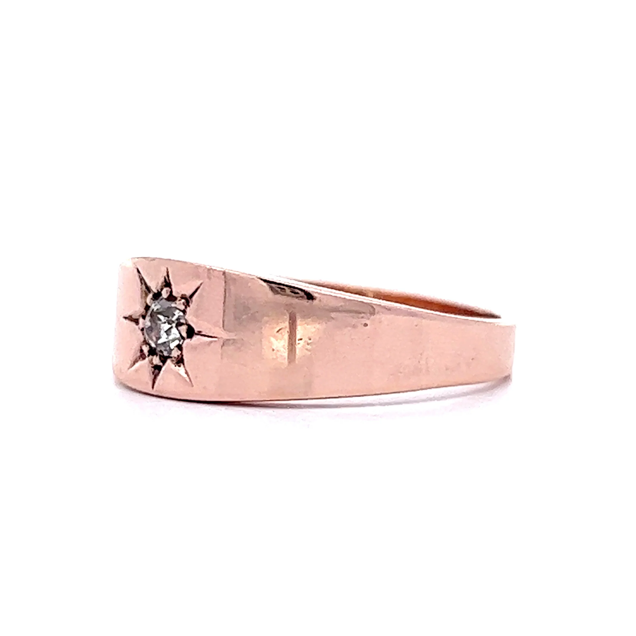 Victorian Flush Set Diamond Ring in 10k Rose Gold - Image 2