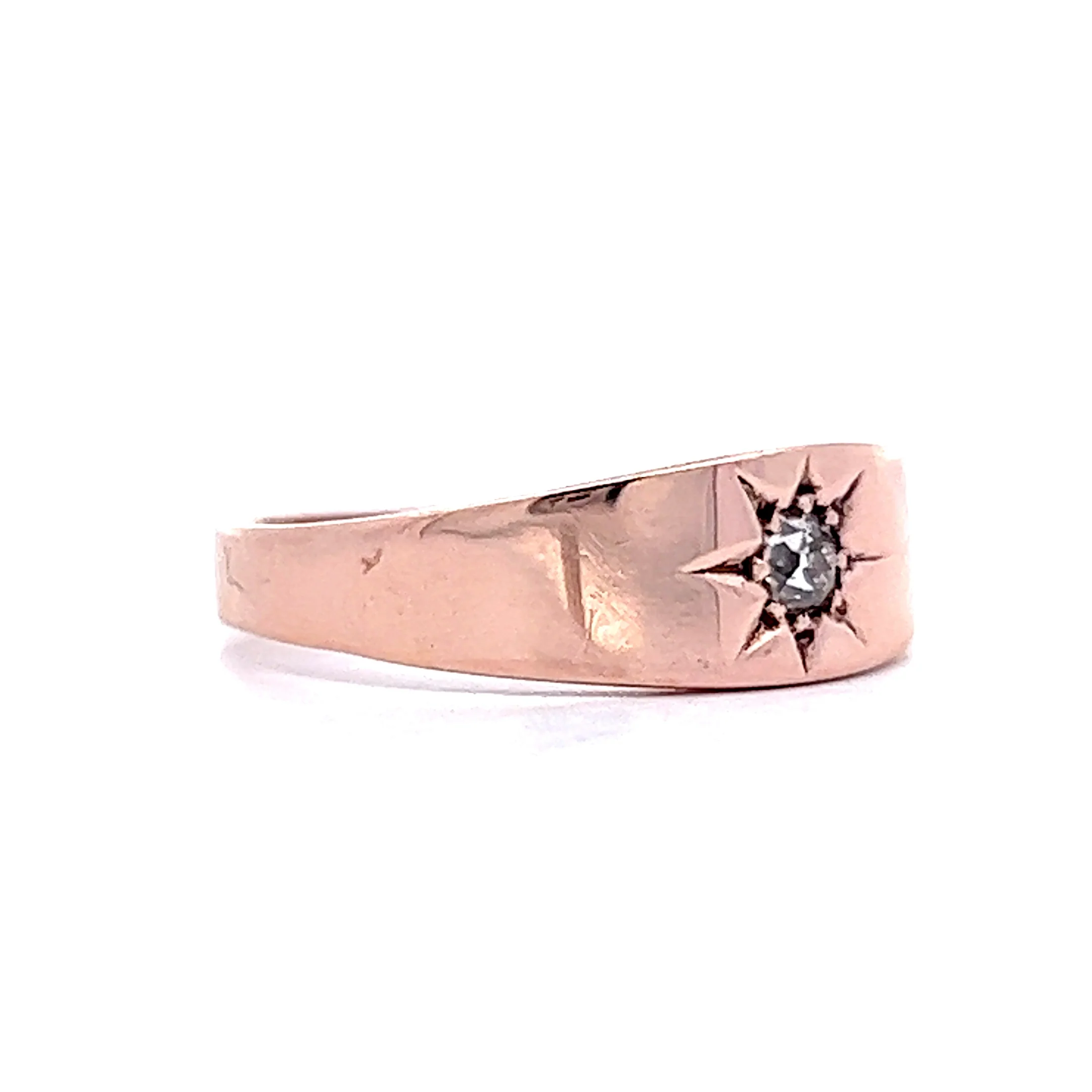 Victorian Flush Set Diamond Ring in 10k Rose Gold - Image 3