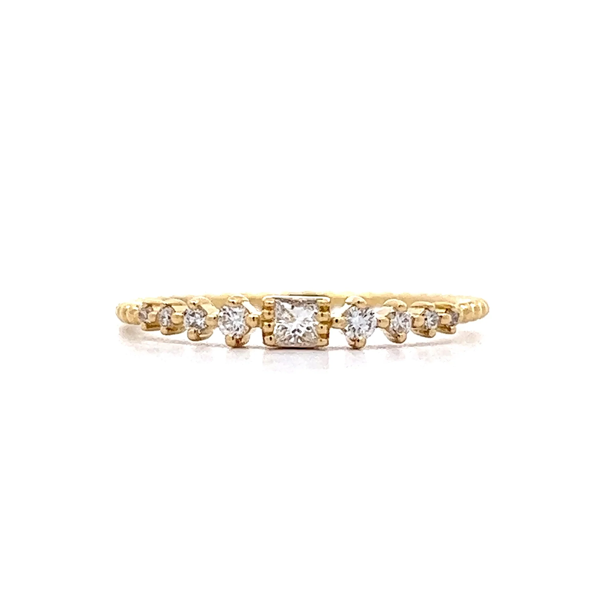 .08 Princess Diamond Stacking Band in 18k Yellow Gold