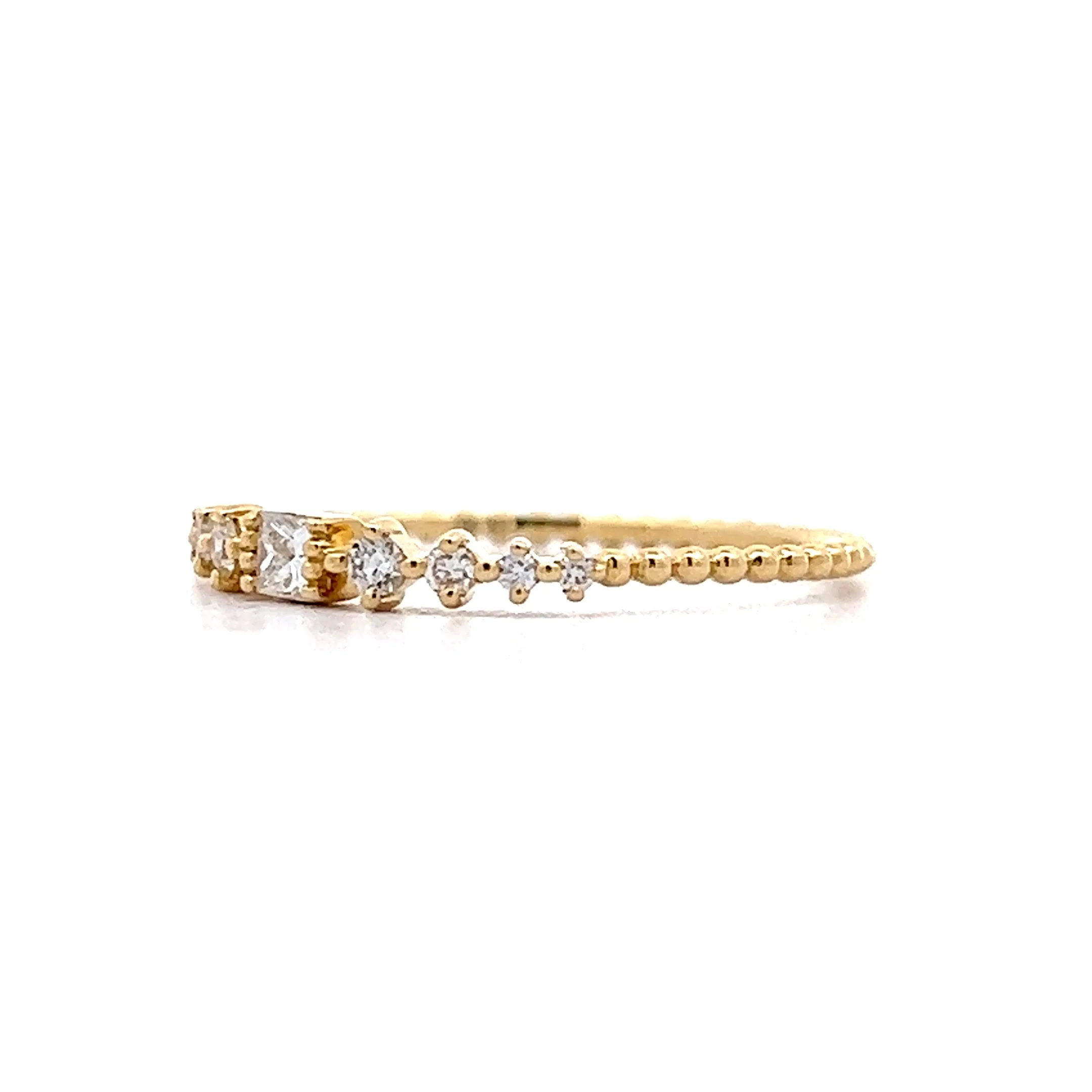 .08 Princess Diamond Stacking Band in 18k Yellow Gold - Image 2