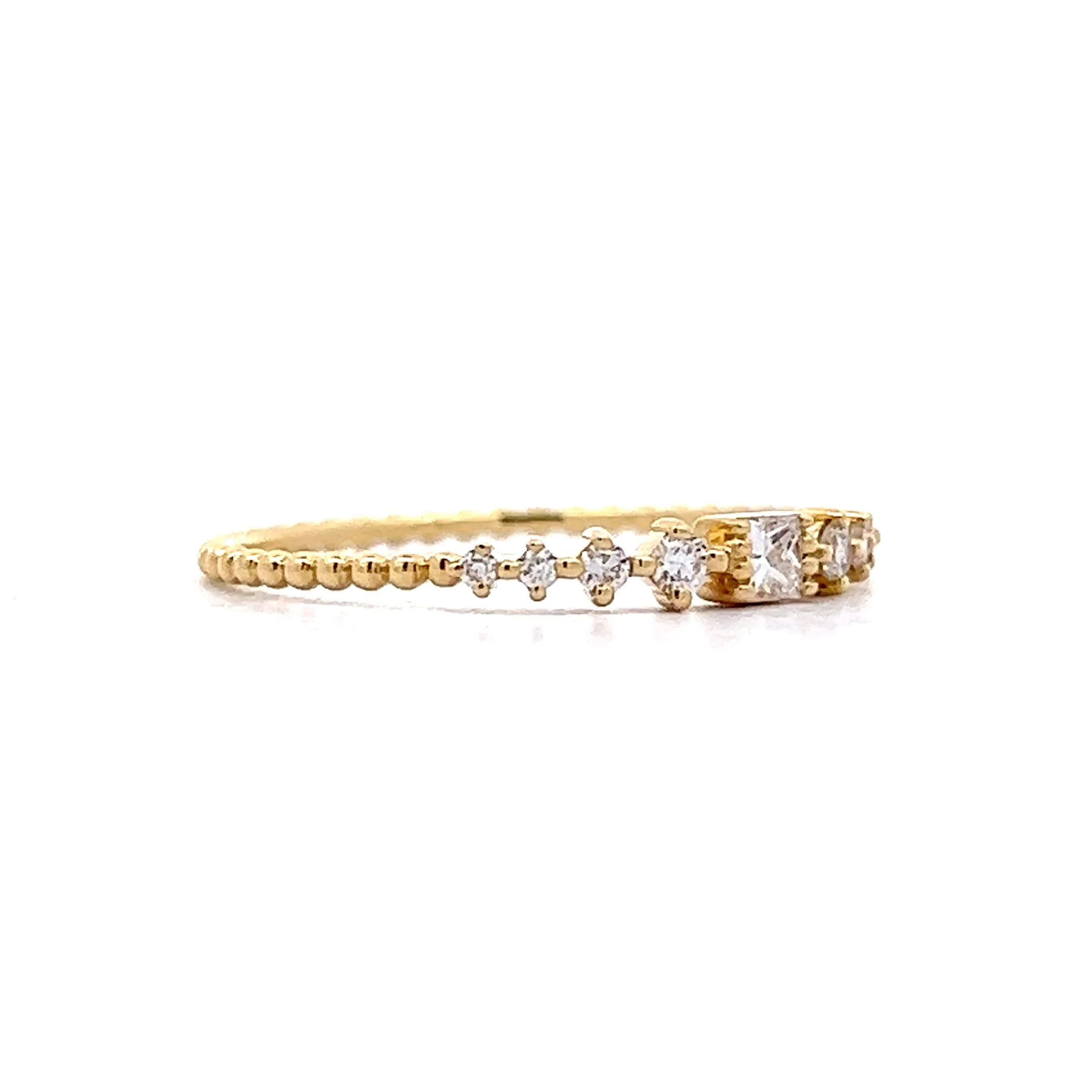 .08 Princess Diamond Stacking Band in 18k Yellow Gold - Image 3