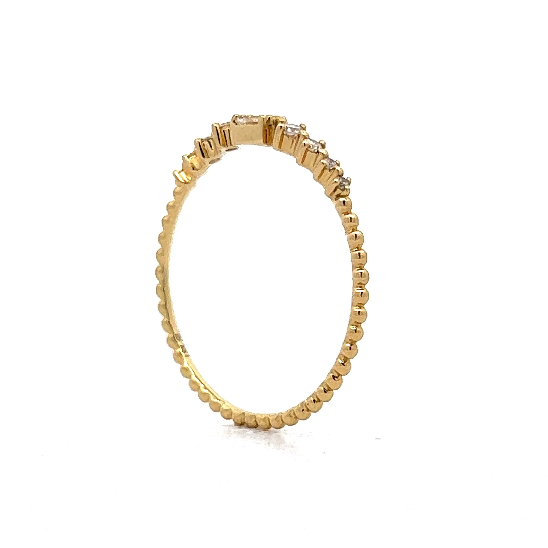 .08 Princess Diamond Stacking Band in 18k Yellow Gold - Image 5