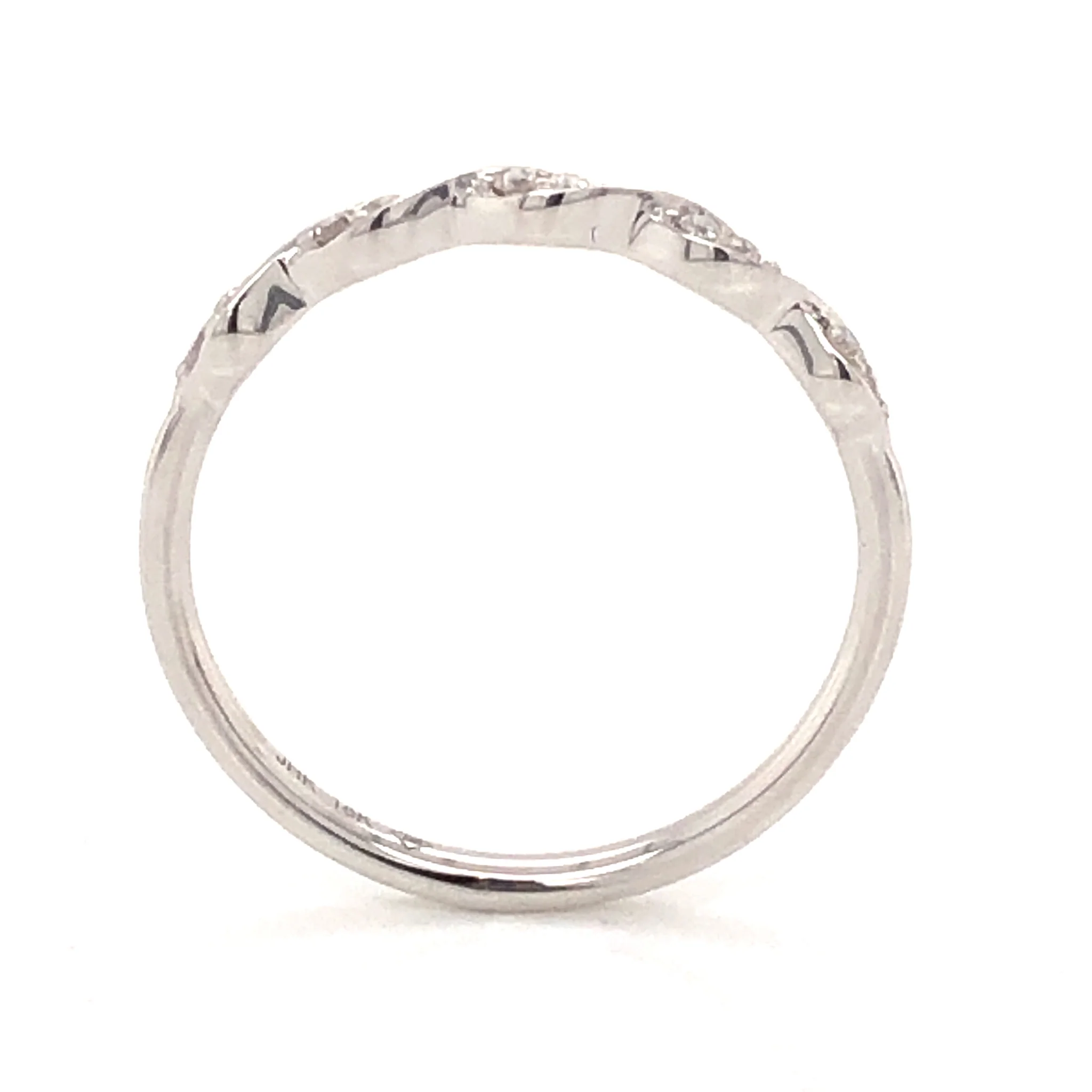 .08 Round Brilliant Diamond Wedding Band in 18k White Gold - Image 4