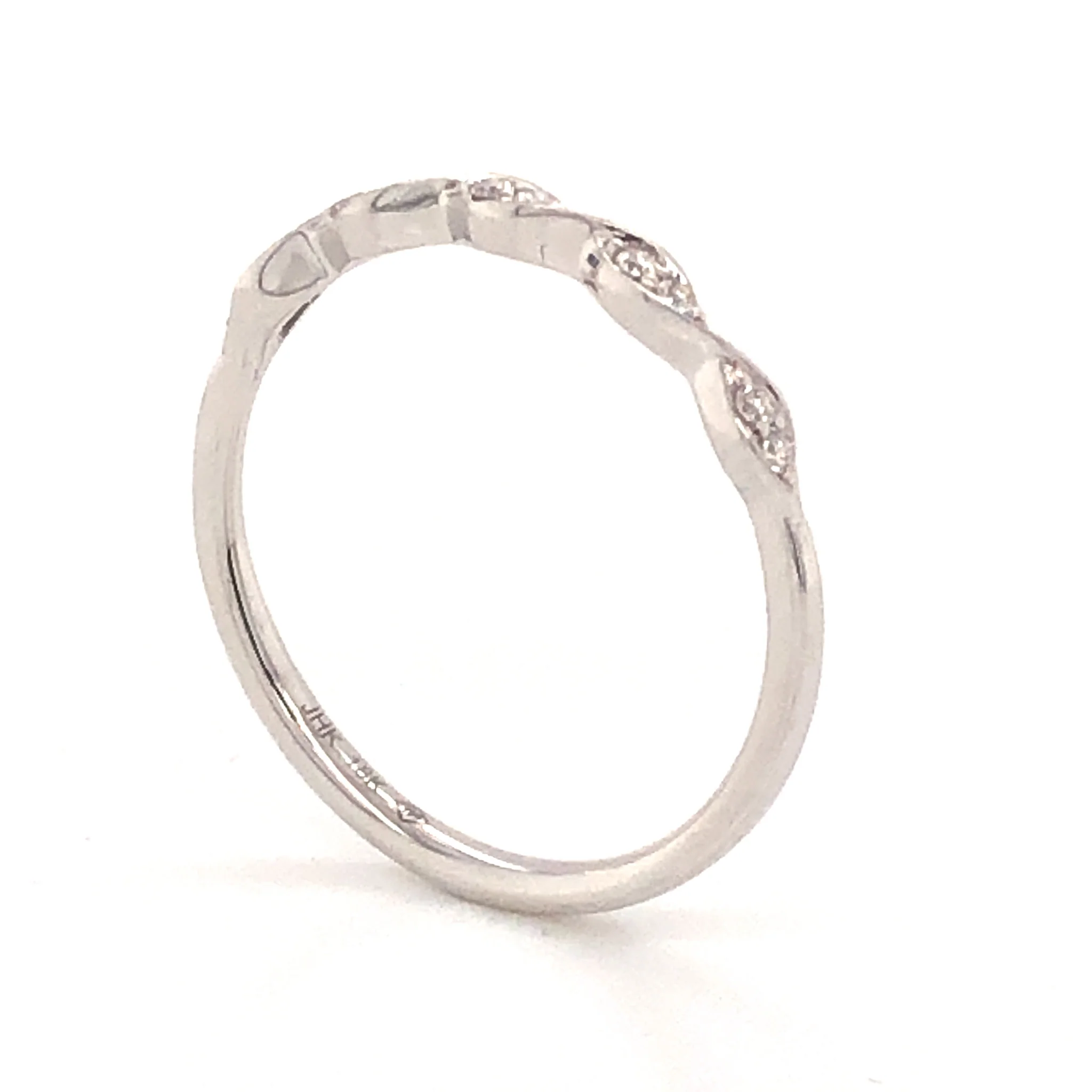 .08 Round Brilliant Diamond Wedding Band in 18k White Gold - Image 5