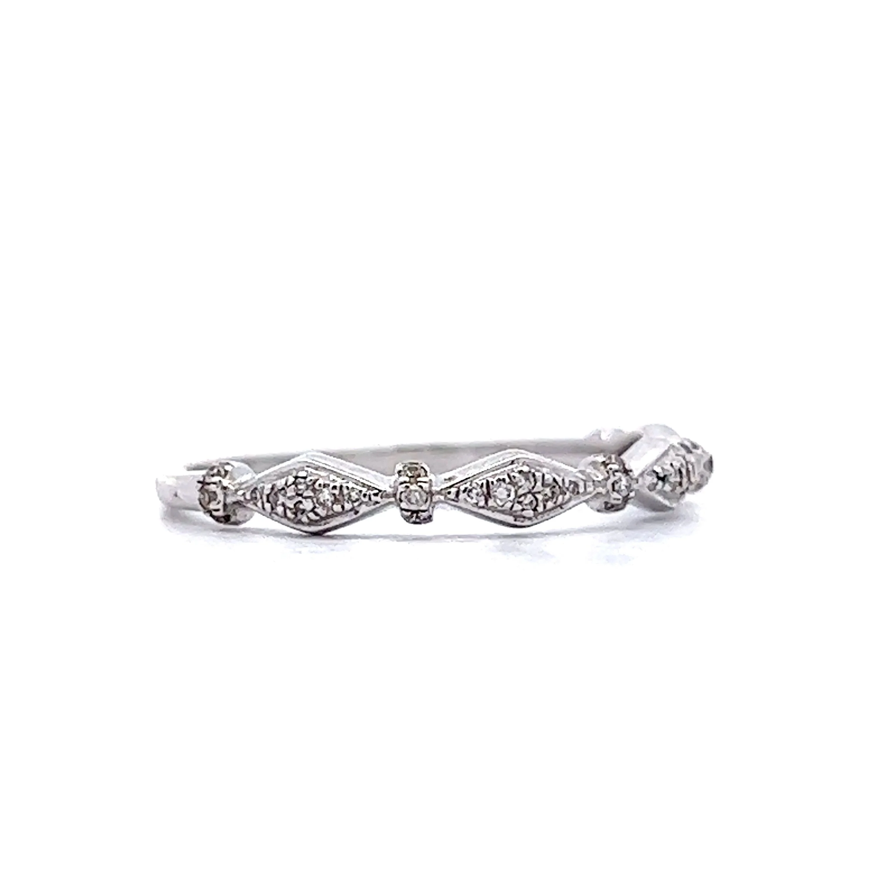 .08 Round Diamond Wedding Band in 14k White Gold - Image 3