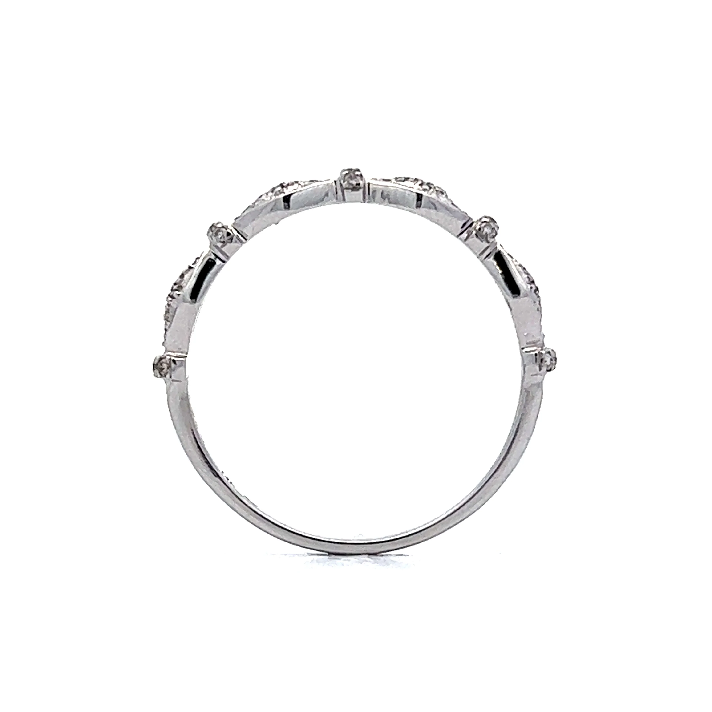 .08 Round Diamond Wedding Band in 14k White Gold - Image 4
