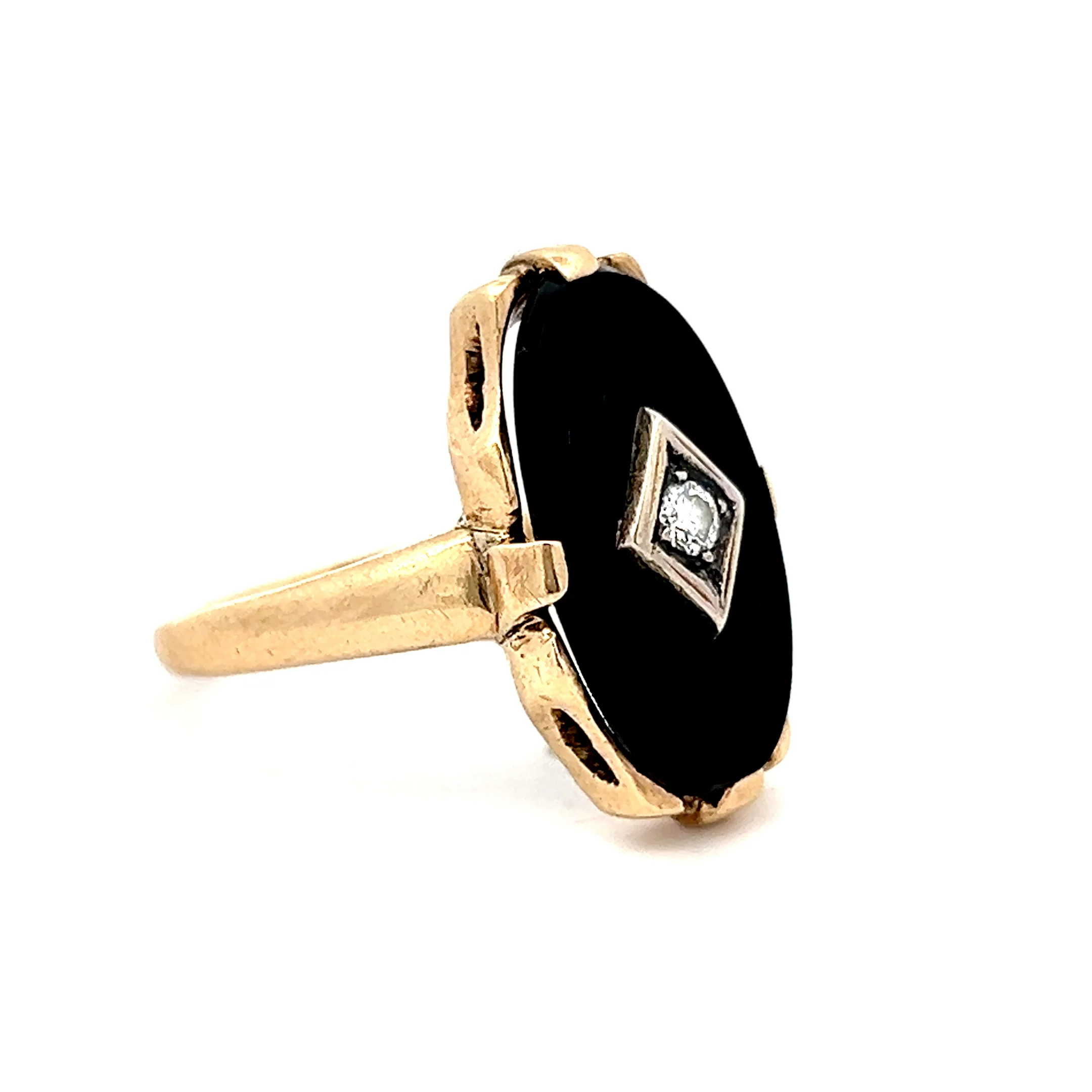 .08 Vintage Deco Diamond & Onyx Ring in 10k - Image 3