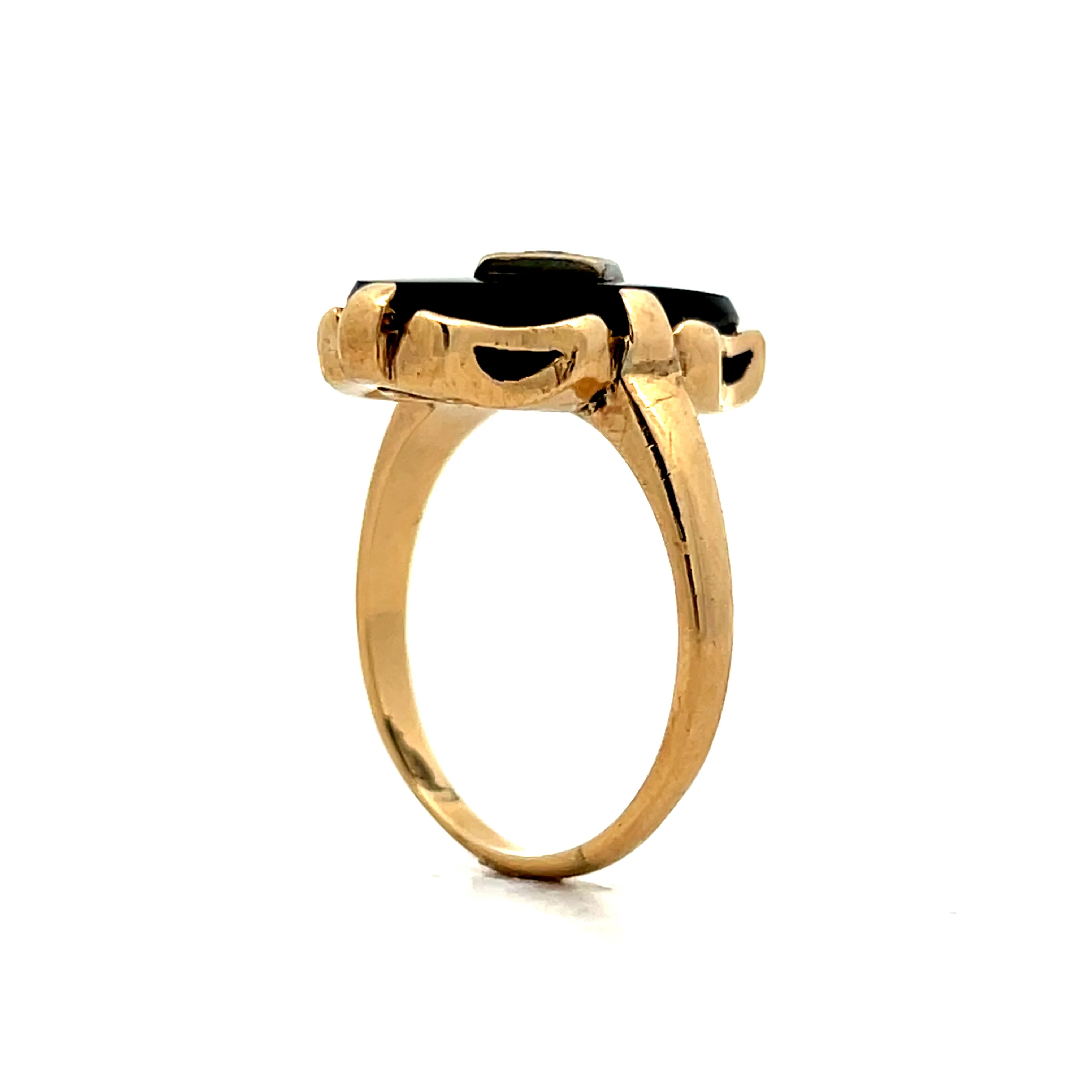 .08 Vintage Deco Diamond & Onyx Ring in 10k - Image 5