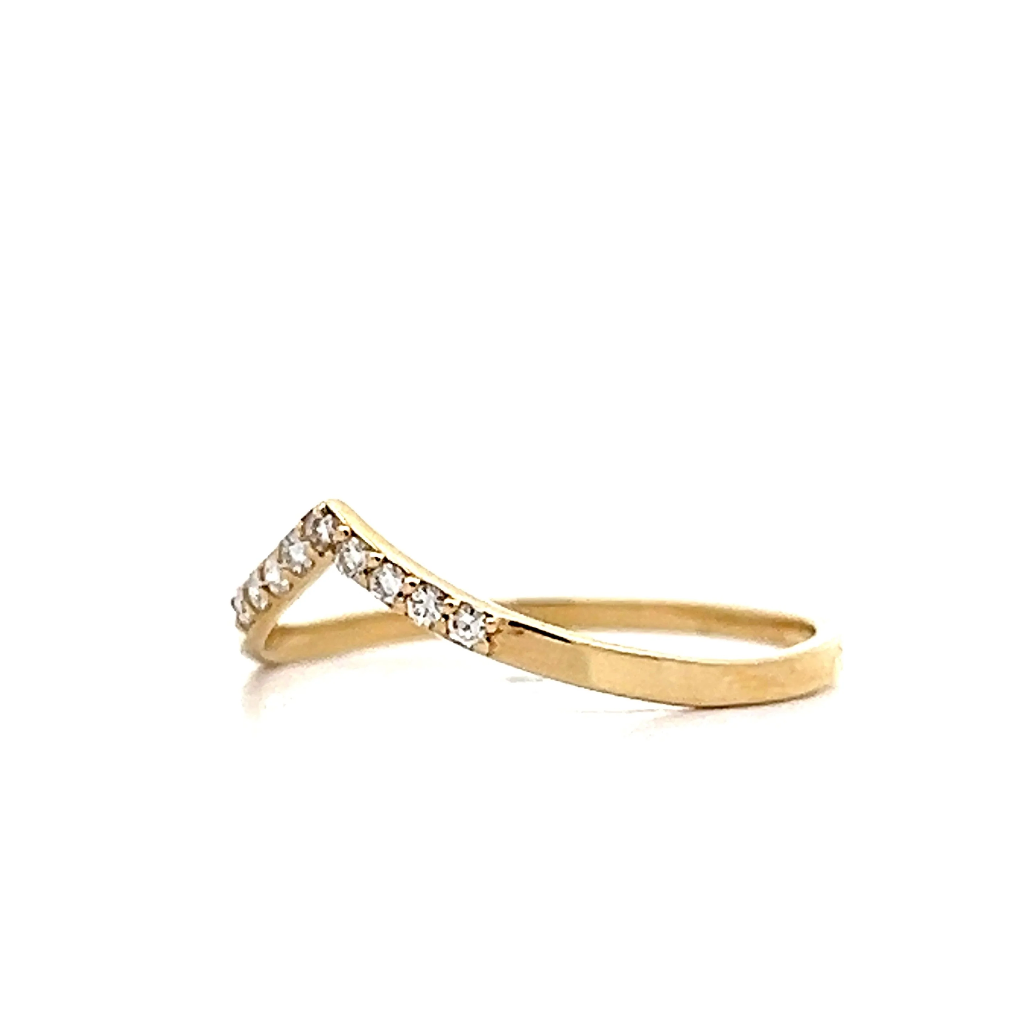 .09 Diamond V Contour Wedding Band in 14k - Image 2