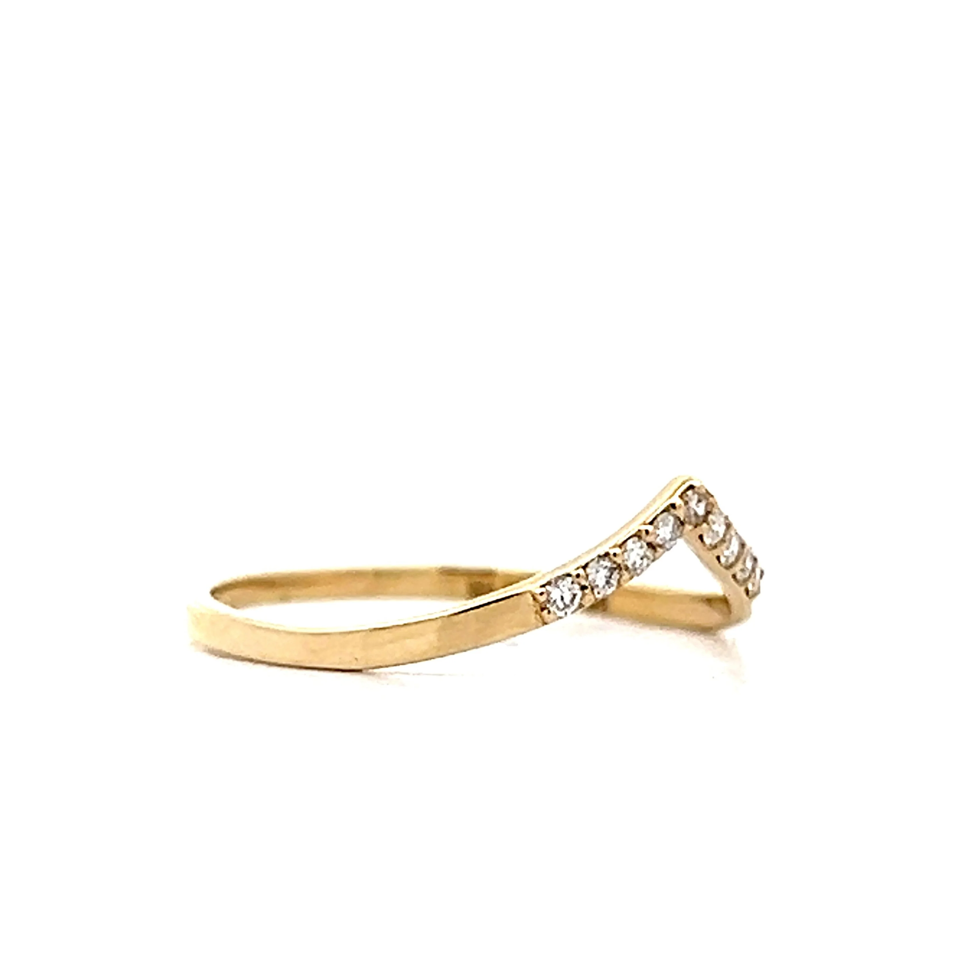 .09 Diamond V Contour Wedding Band in 14k - Image 3