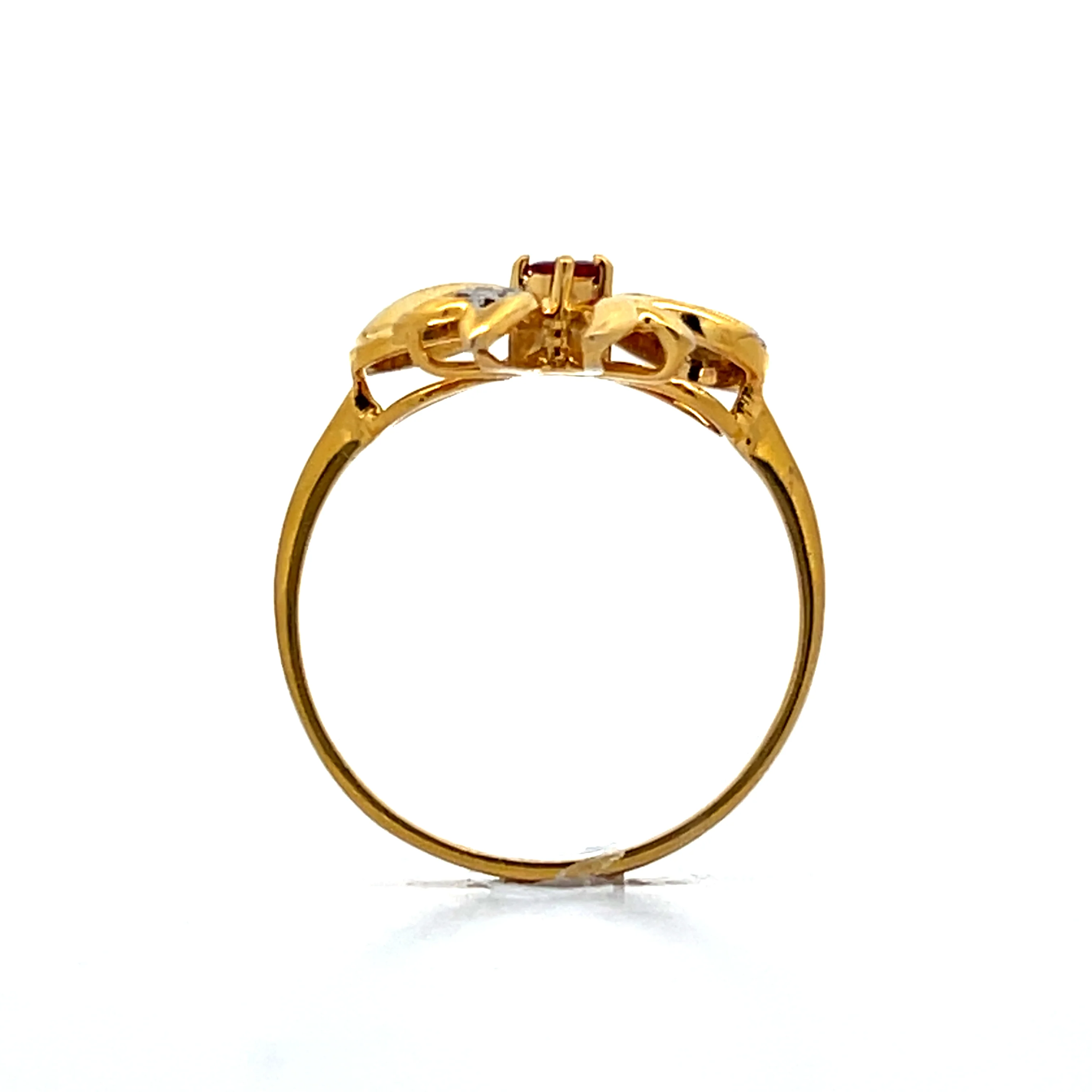 .09 Ruby & Diamond Cocktail Ring in 14k Yellow Gold - Image 4