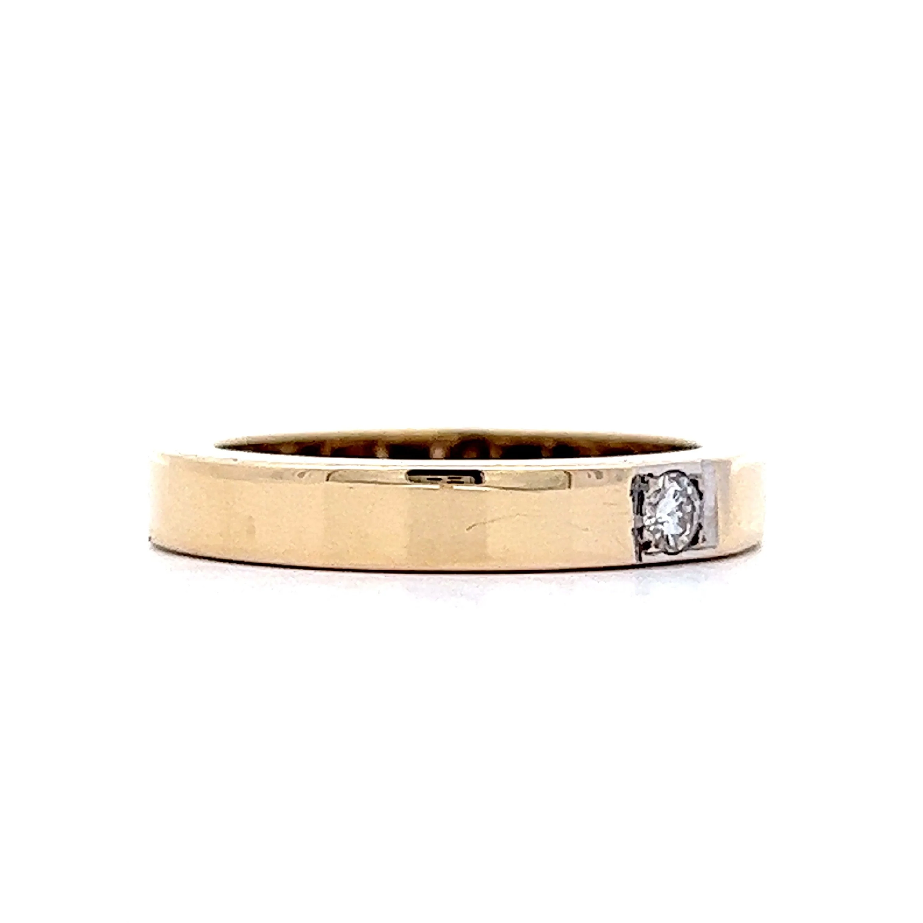 .09 Solitaire Diamond Wedding Band in 14k Yellow Gold - Image 3