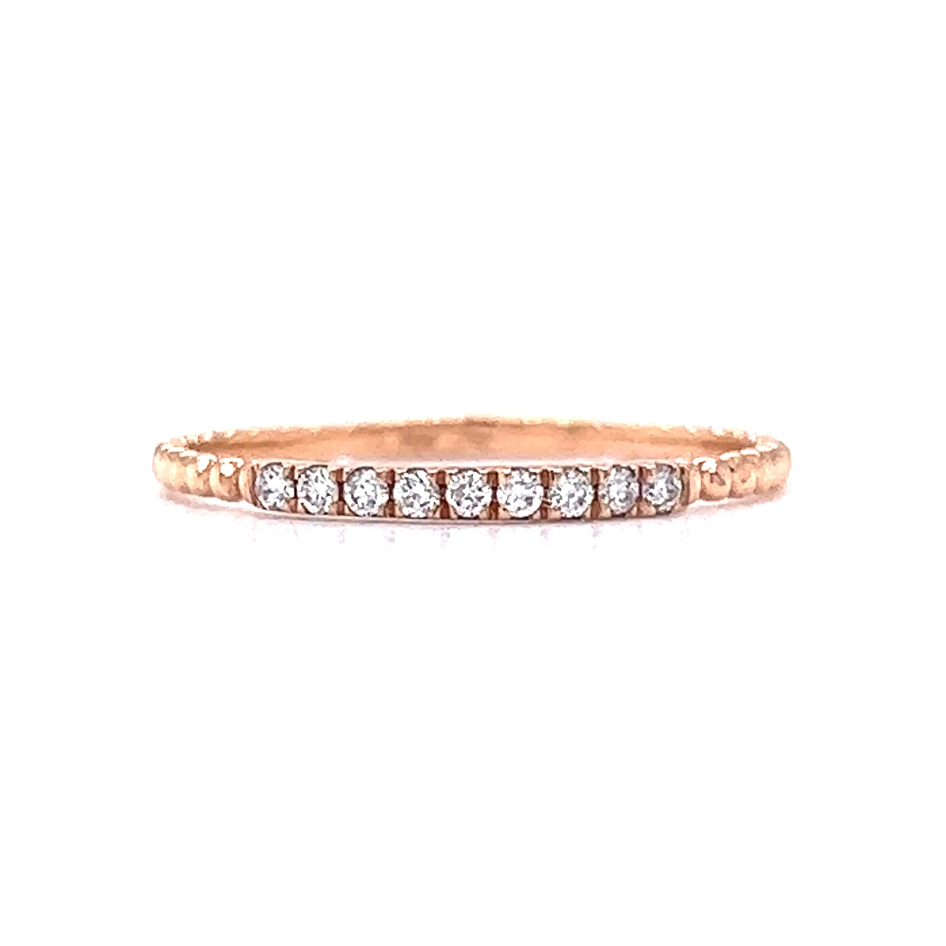 .09 Thin Diamond Band in 14k Rose Gold
