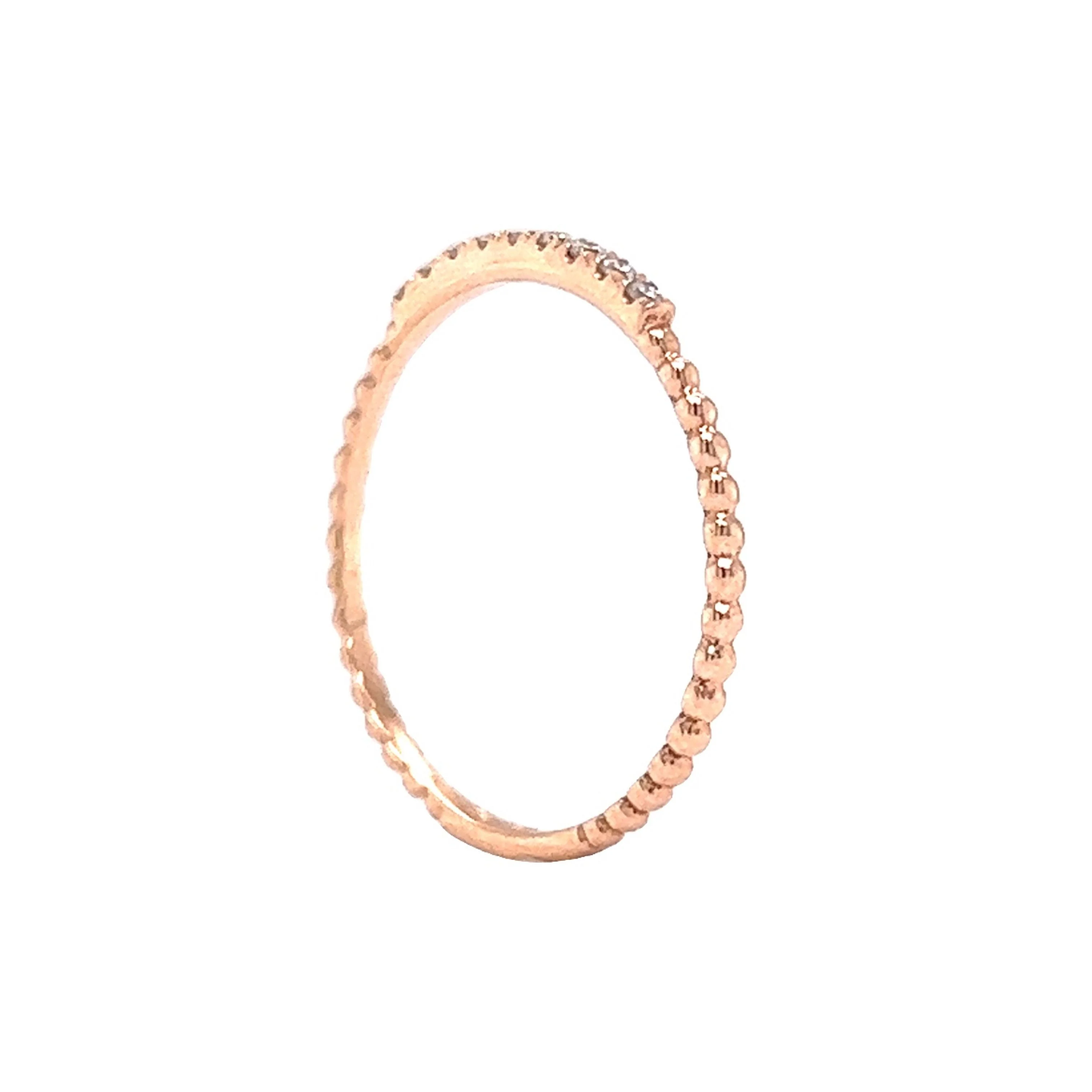 .09 Thin Diamond Band in 14k Rose Gold - Image 5