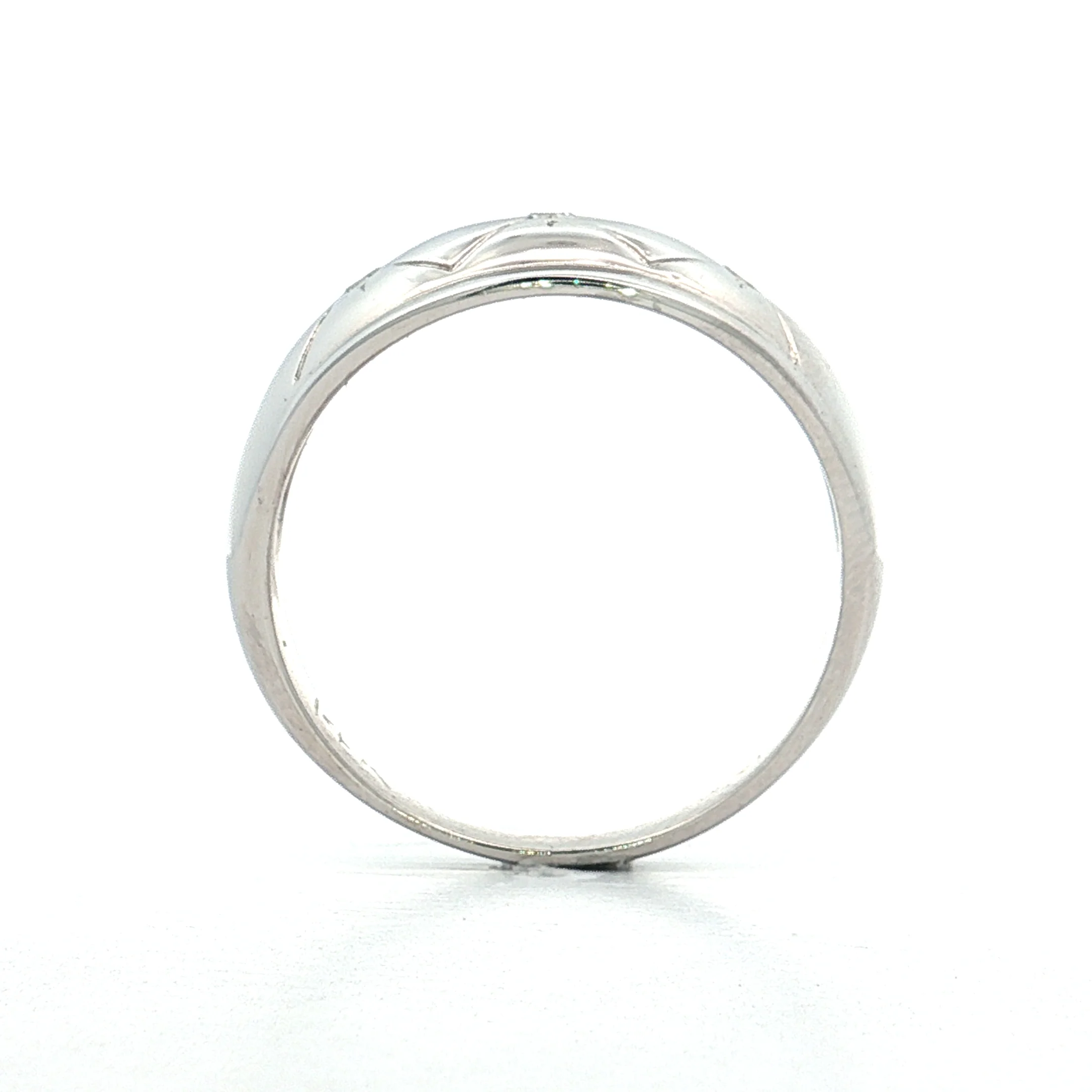 .09 Vintage Diamond Three Stone Ring 14k White Gold - Image 5