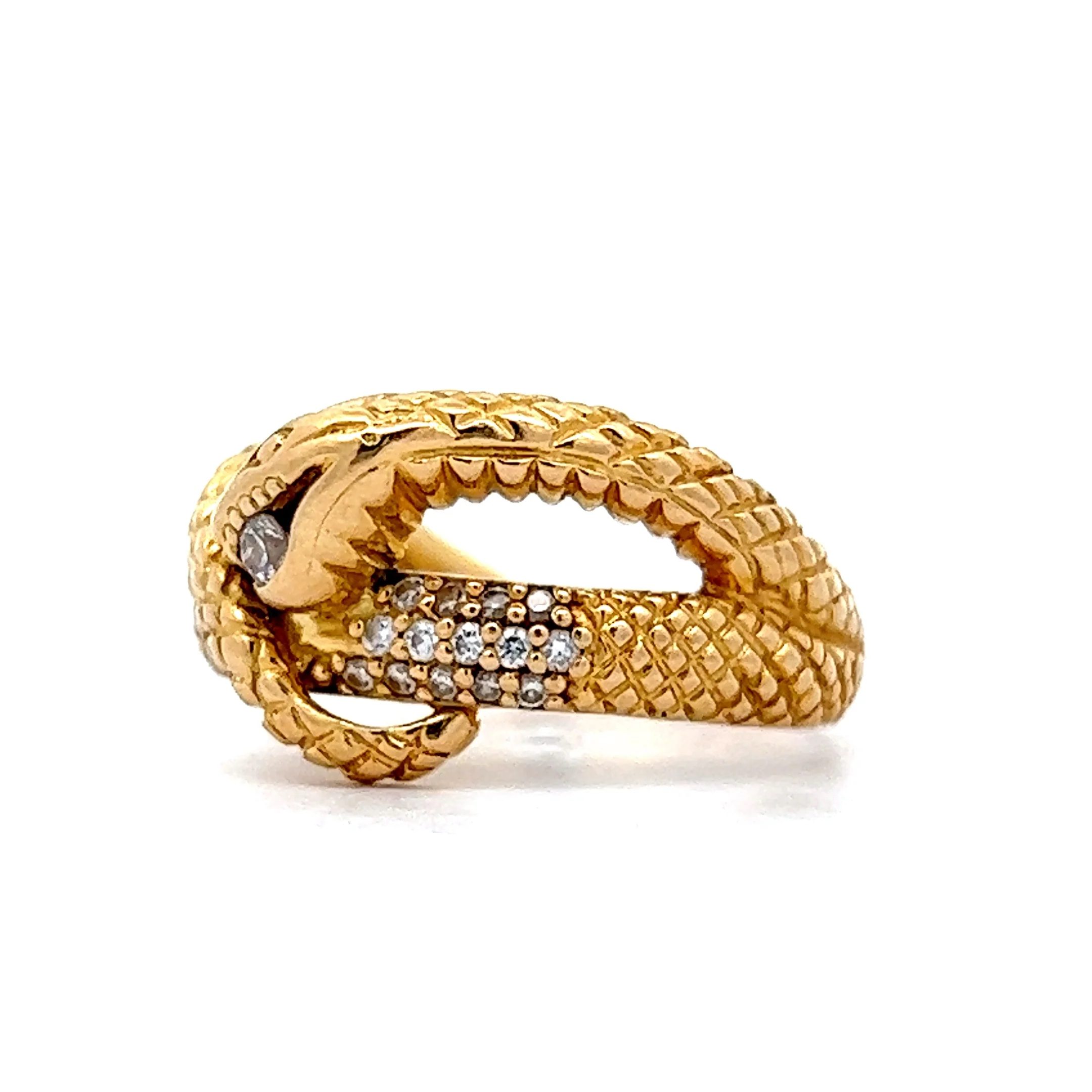 Diamond Snake Cocktail Ring in 18k Yellow Gold - Image 2