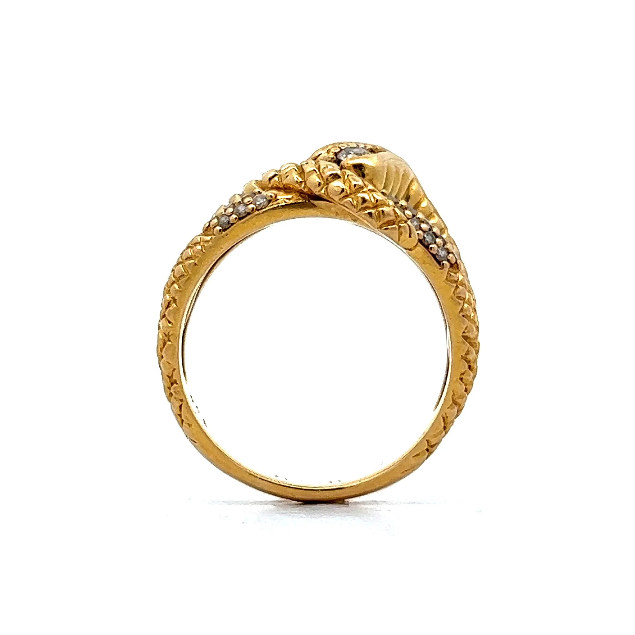 Diamond Snake Cocktail Ring in 18k Yellow Gold - Image 4